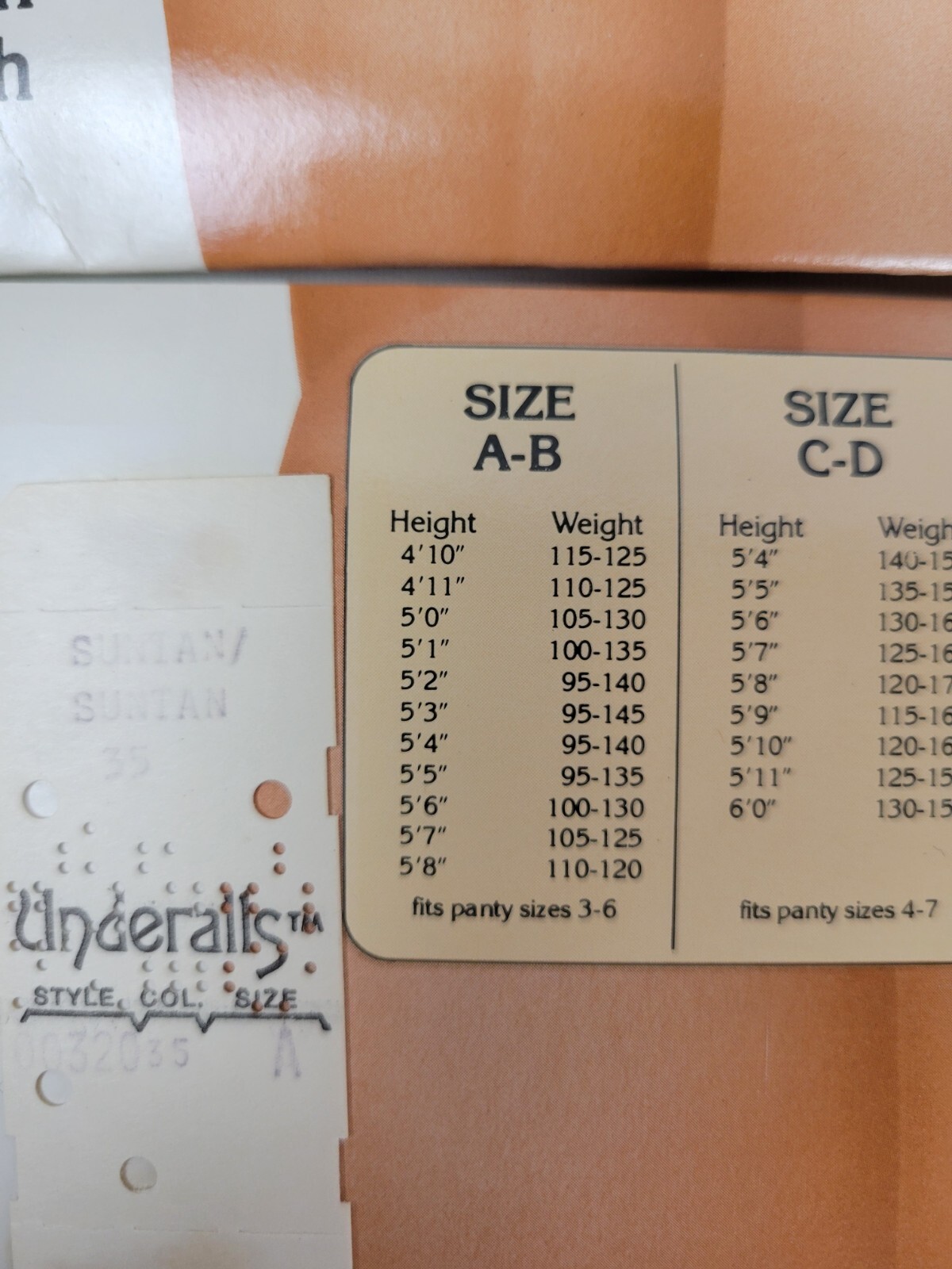 Vtg 1980 NIP 6 Prs Underalls Pantyhose Brief Panty Sandalfoot Suntan 320 Sz A-B