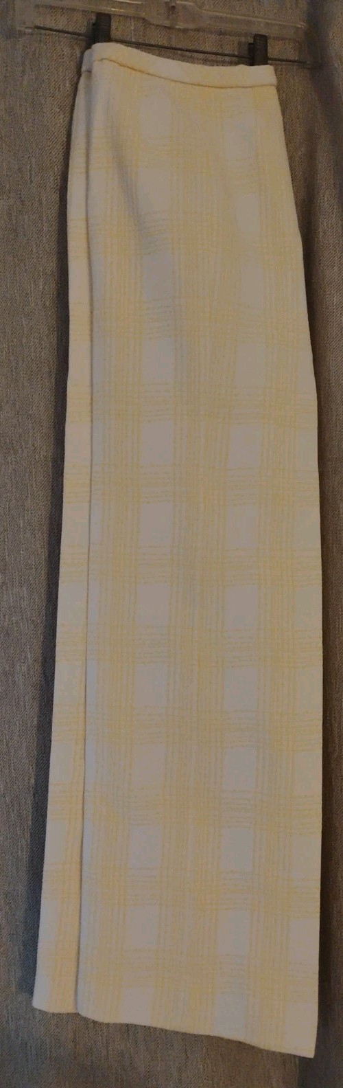 Vintage Womens Dorce Size 10 Yellow Polyester Elastic Waist Straight Leg