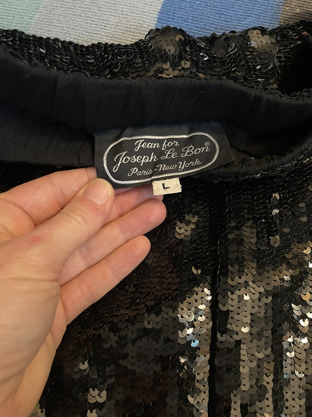 Vintage Jean For Joseph Le Bon Sequin Jacket Floral Black With Skirt