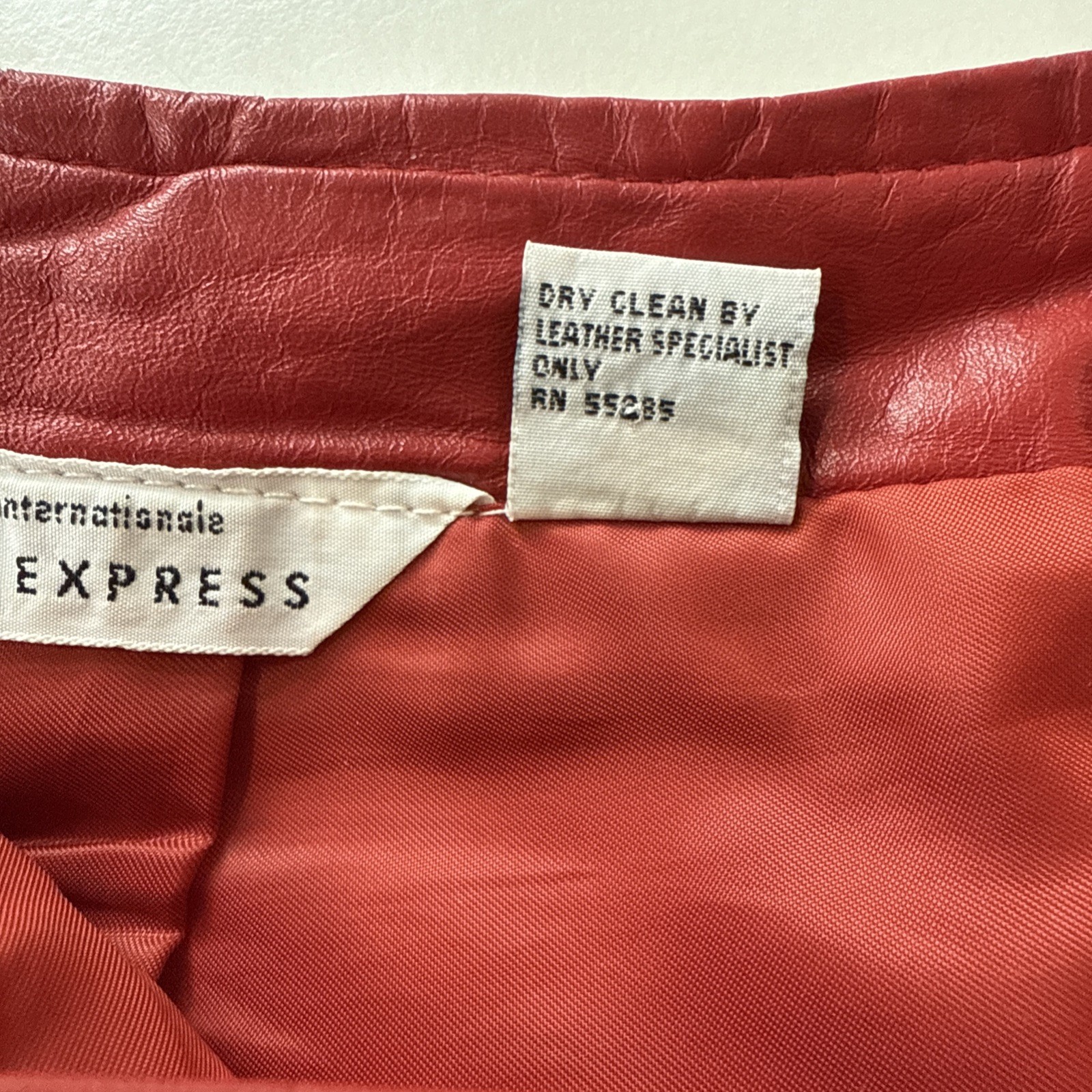 Vintage Limited Express Red Leather Pencil Skirt Retro Glam Mob Wife Women’s 9