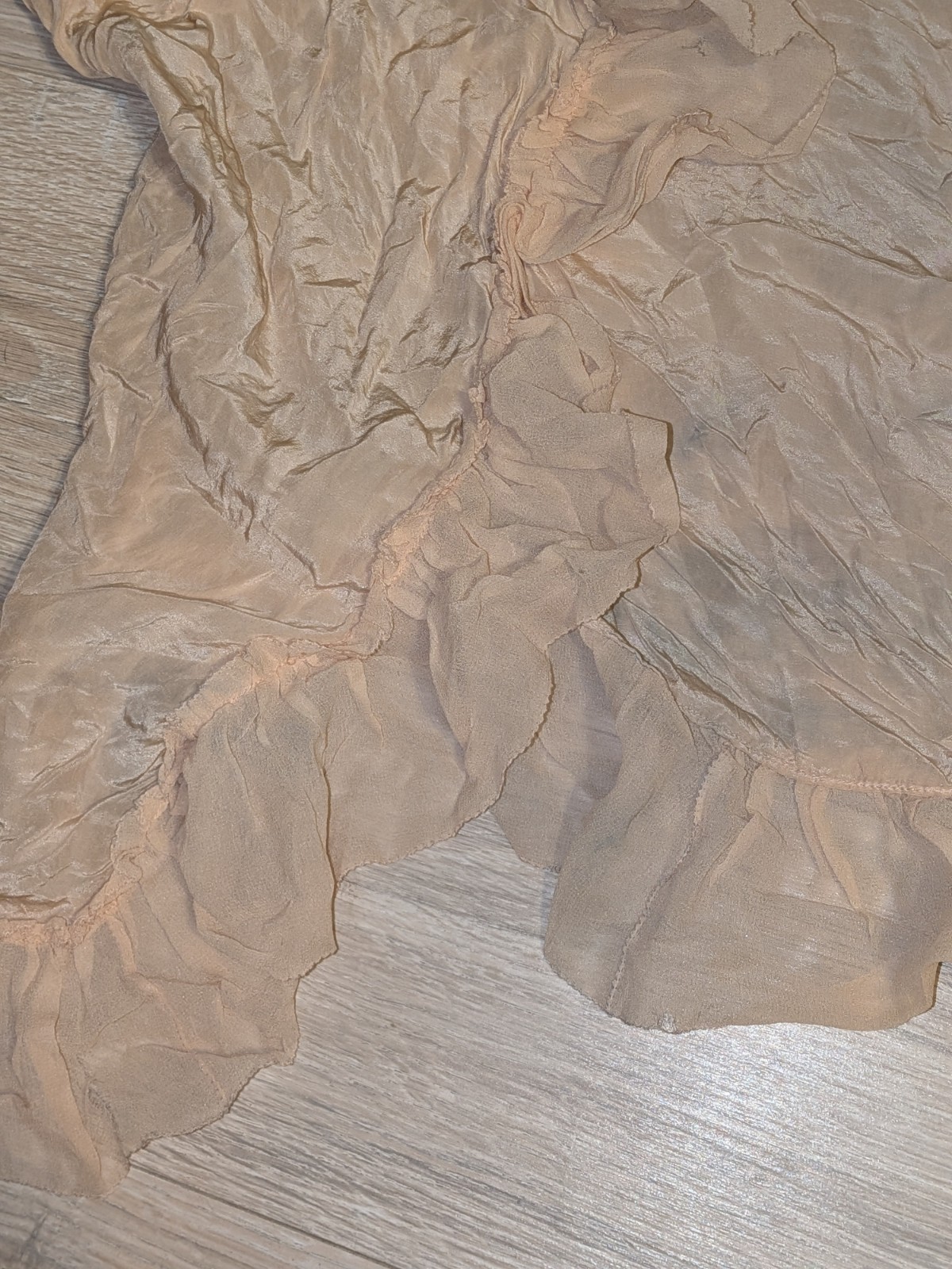 Antique 1930s Light Pink Chiffon Cape W/ Embroidered Rose Sz M