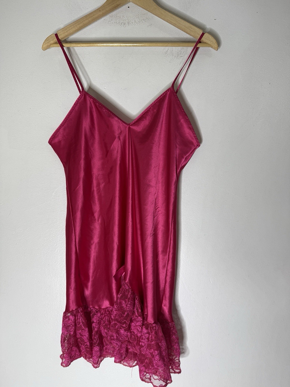 Vintage Featherbed Intimates Pink Slip Lace Detail Nightgown Large