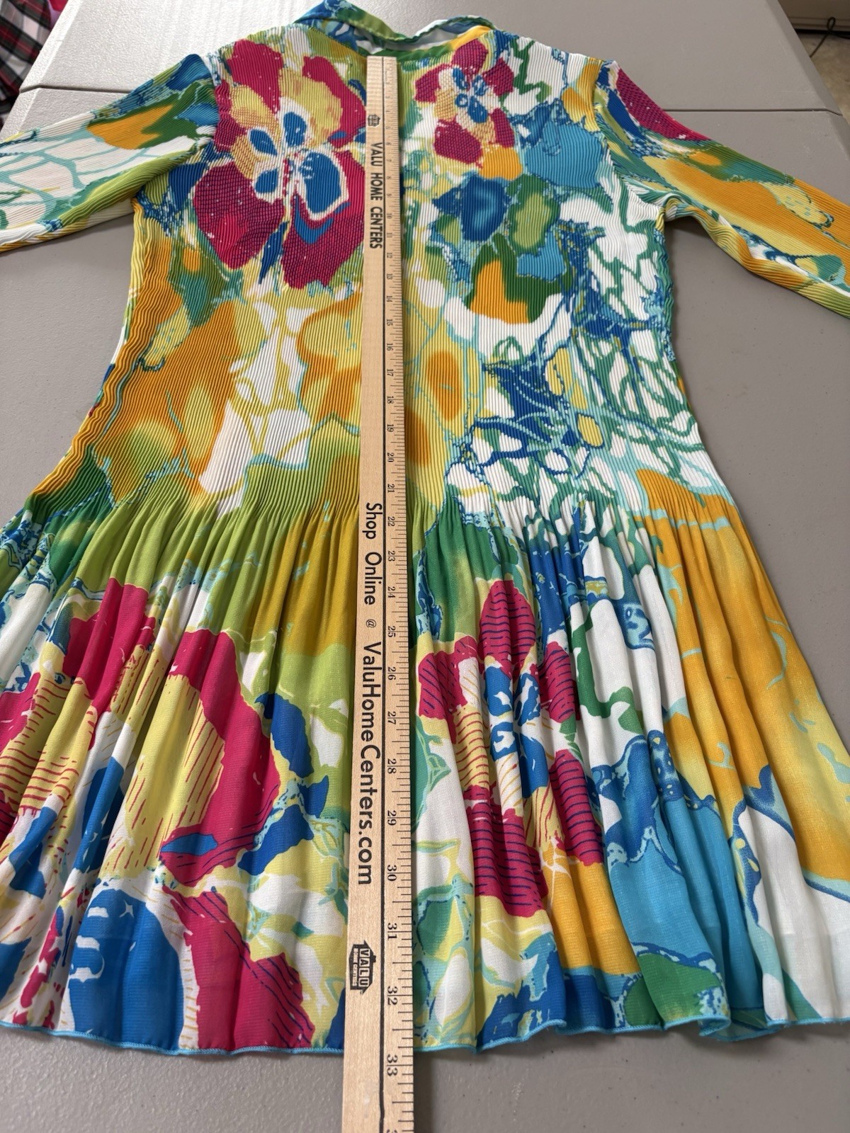Rossi Roma Vintage Y2K Pleated Dress Womens Large Colorful