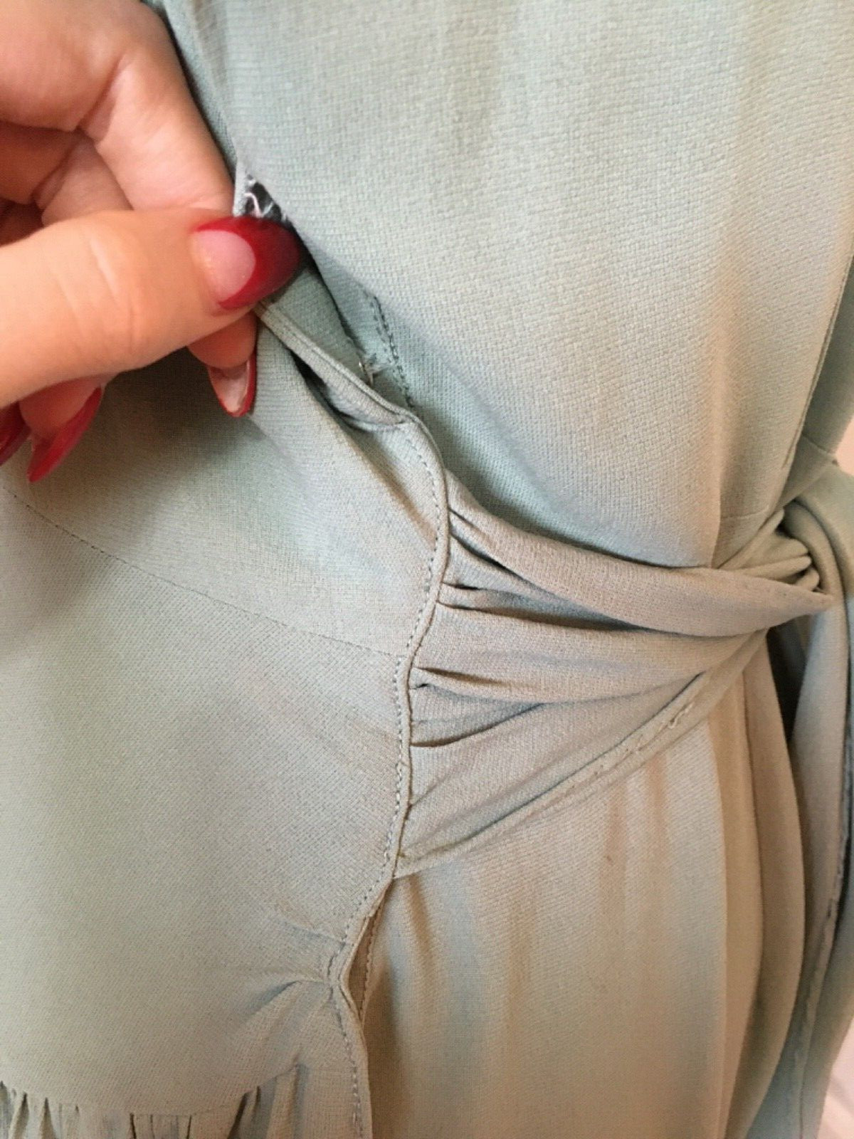 Vintage 1940s Mint Seafoam Green Old Hollywood Glamour Goddess Gown Dress
