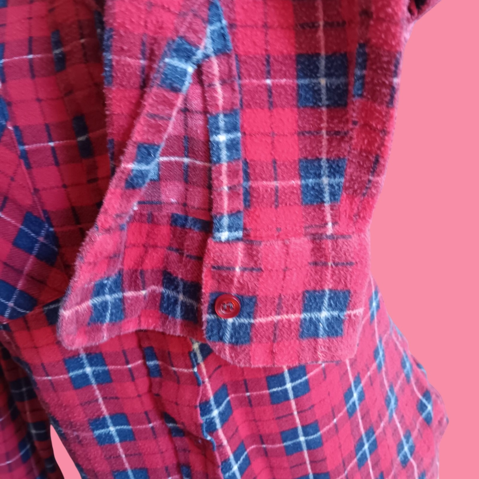 True Vintage Flannel Shirt Small 1980s Rockabilly Red/Blue Checker by Sheplers