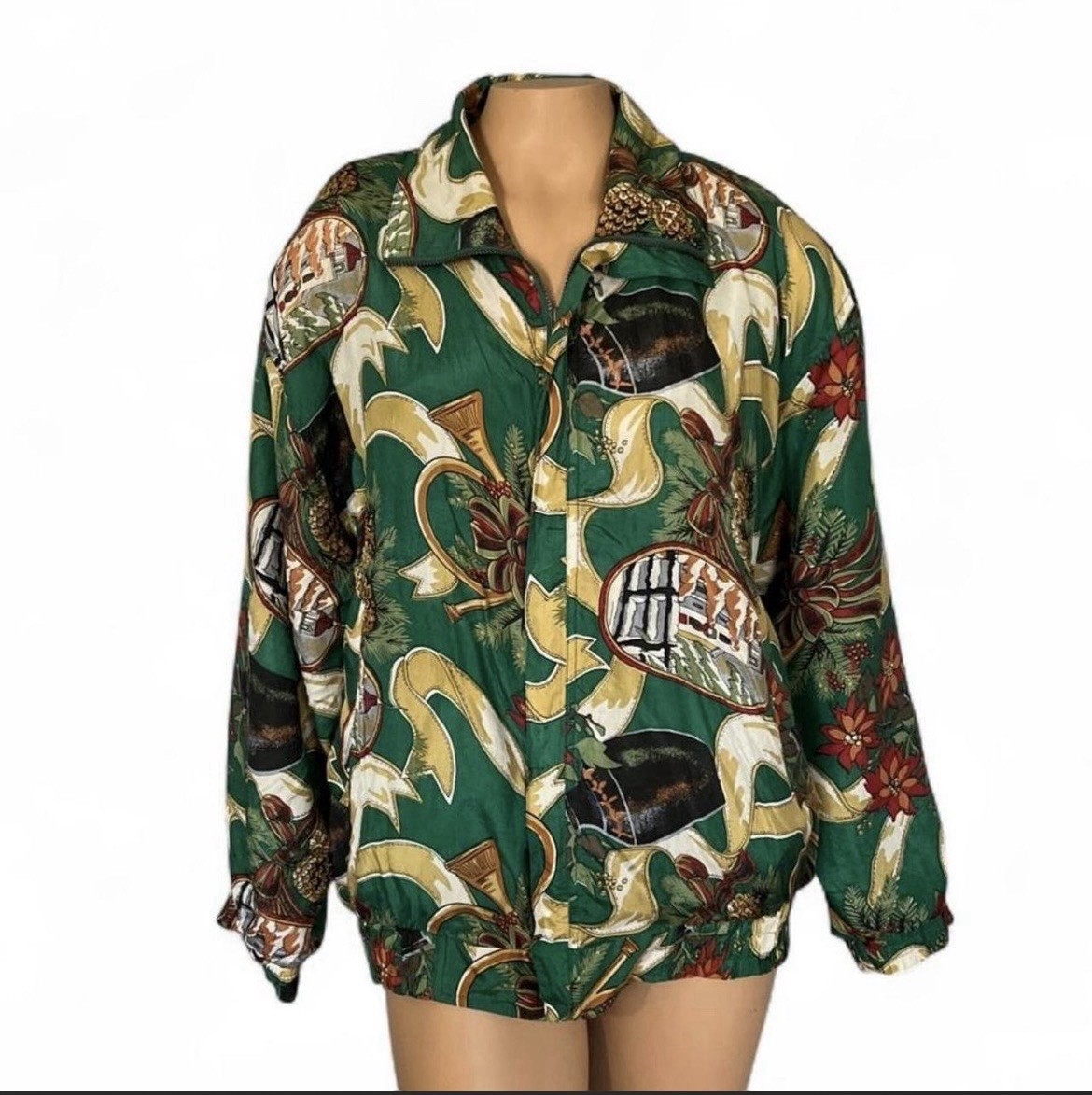 VINTAGE 90s FUDA INTERNATIONAL SILK CHRISTMAS JACKET