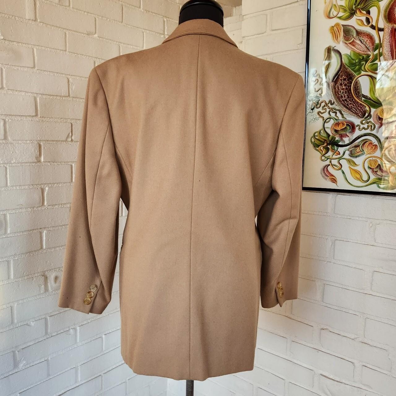 vtg 80s Burberry Blazer Jacket Womens wool Camel Brown suit jacket AS IS*