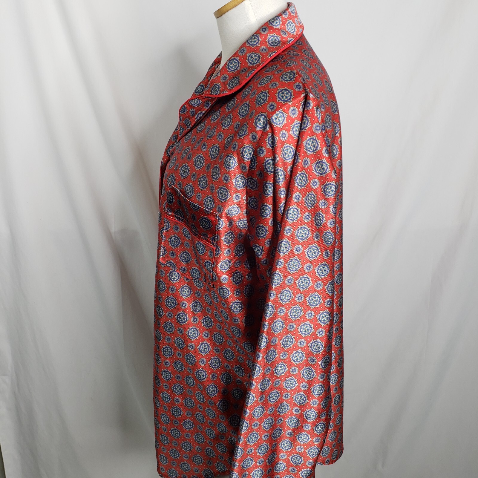 Vtg Private Moments New York Night Shirt Silk Sz L Button Up Sleep