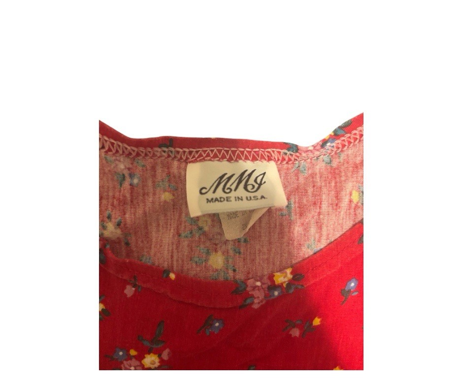 90s Vintage Red Floral Sundress Cottagecore Tomato Girl