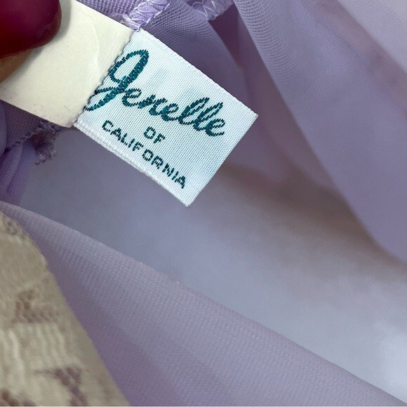 VTG Jenelle of California Purple Lavender Sheer Chiffon Peignoir Babydoll Small