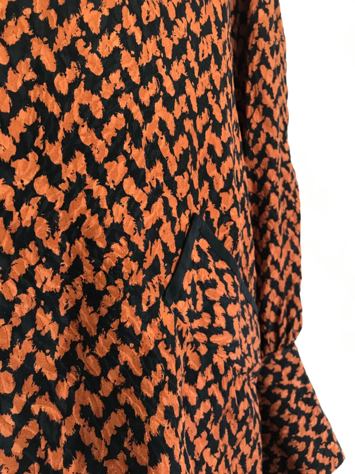 Vintage 80s Silk Dress, Stanley Platos Martin Ross Long Sleeve Rust L Geek Mod