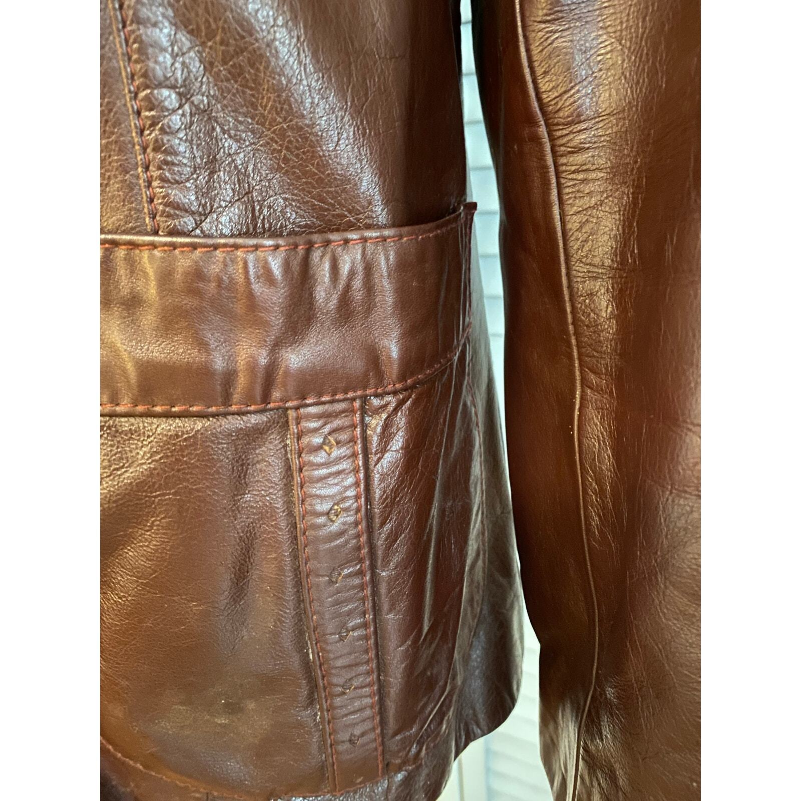 Vintage Etienne Aigner Women’s Oxblood Red Leather Blazer Jacket 1970s Burgundy