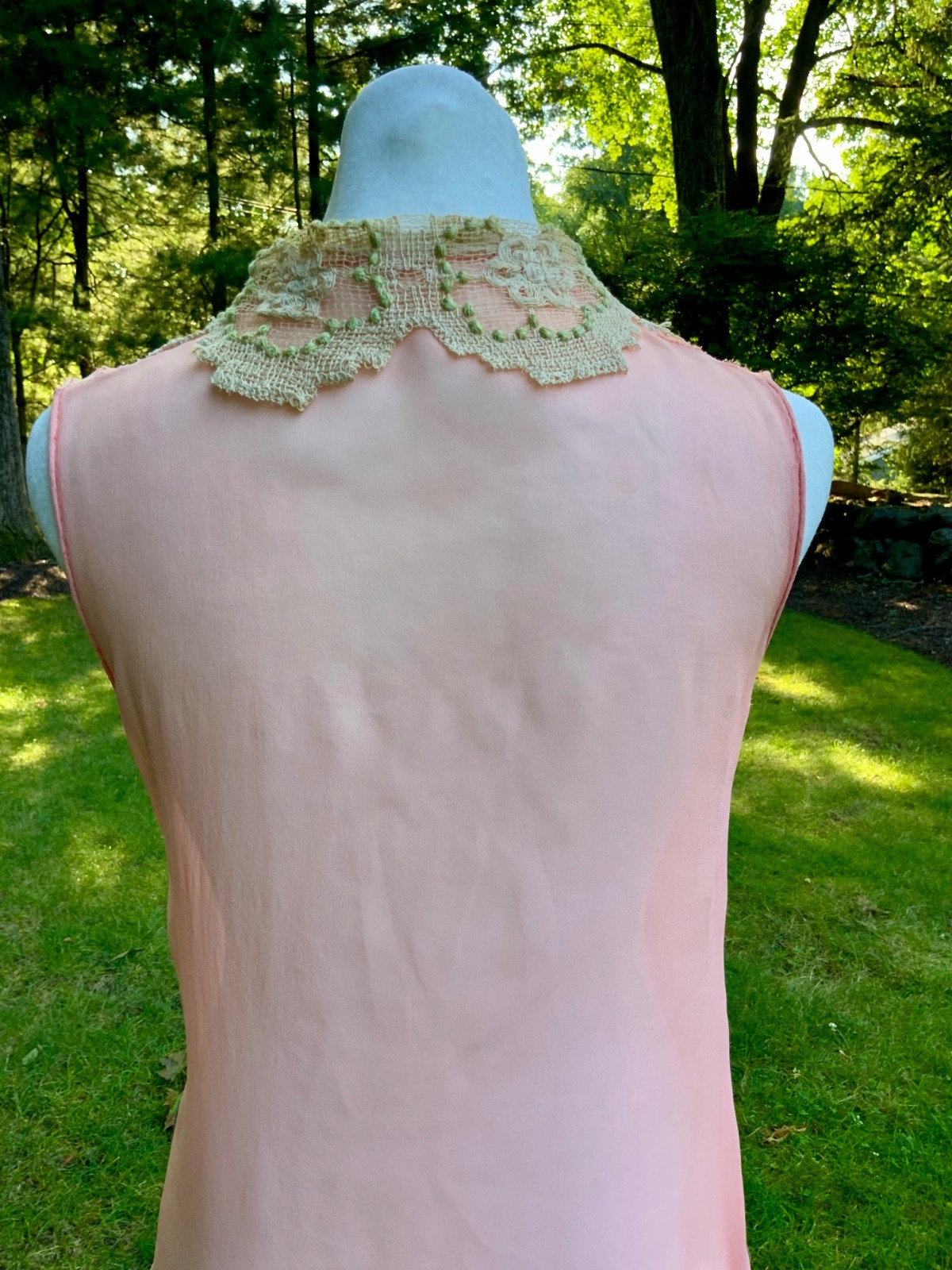 Rare 1920s Silk Chiffon Flapper Dress Art Deco Lace Dress Original Silk Slip Ant
