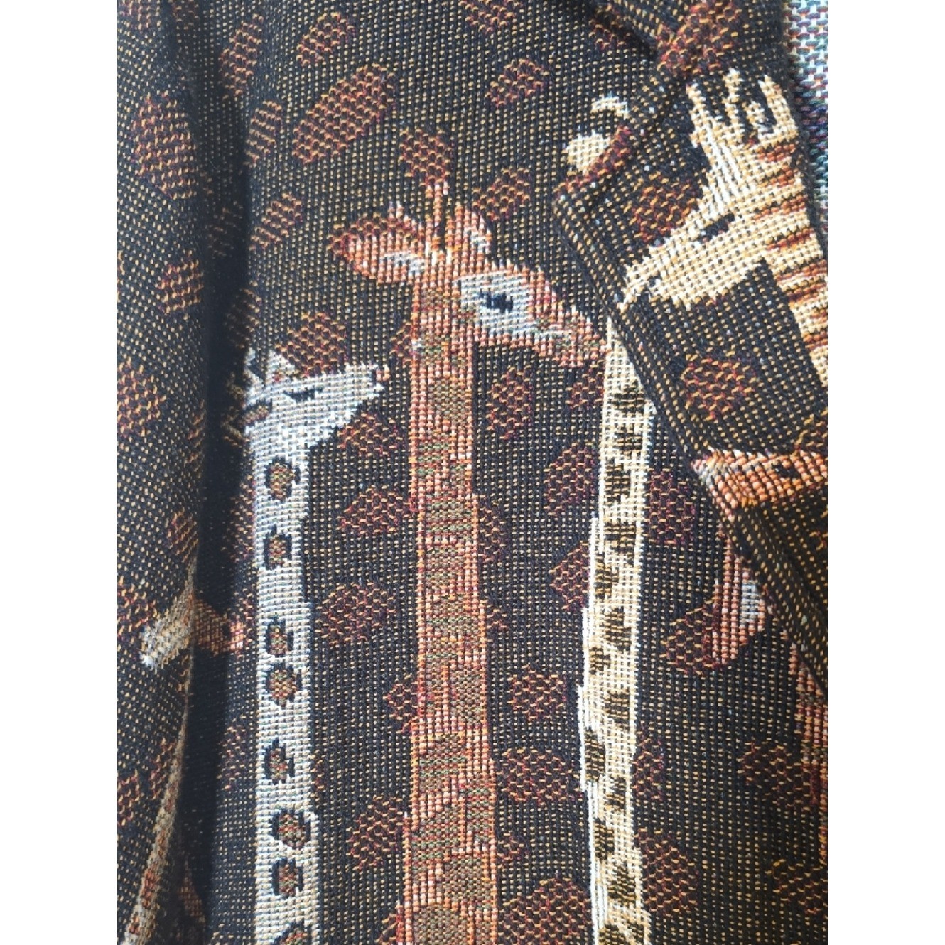 Painted Pony Vintage Giraffe Tapestry Women’s Jacket Brown Multi Size Large