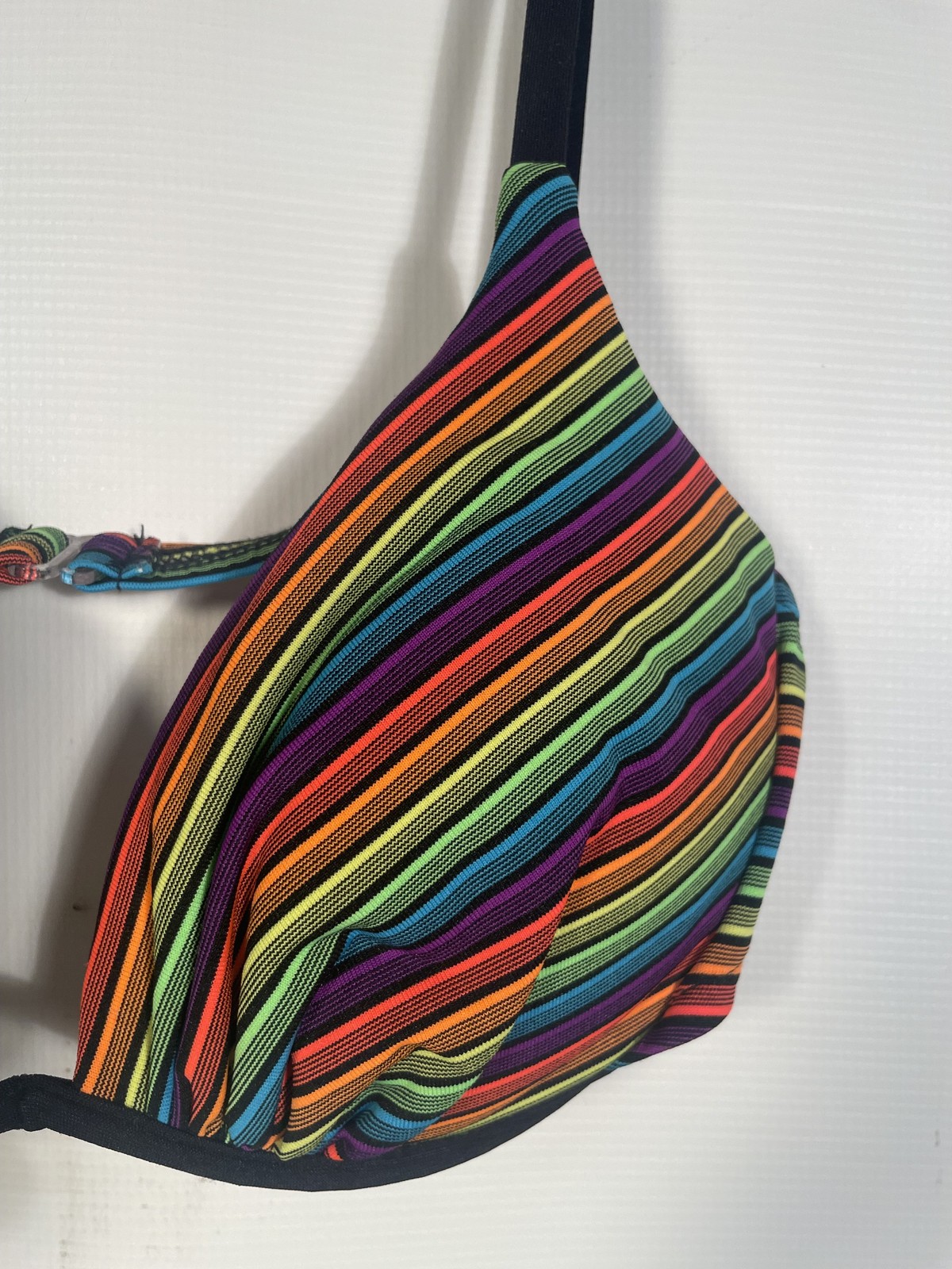 Vintage 1990s Rainbow Stripe Bikini Top Size L