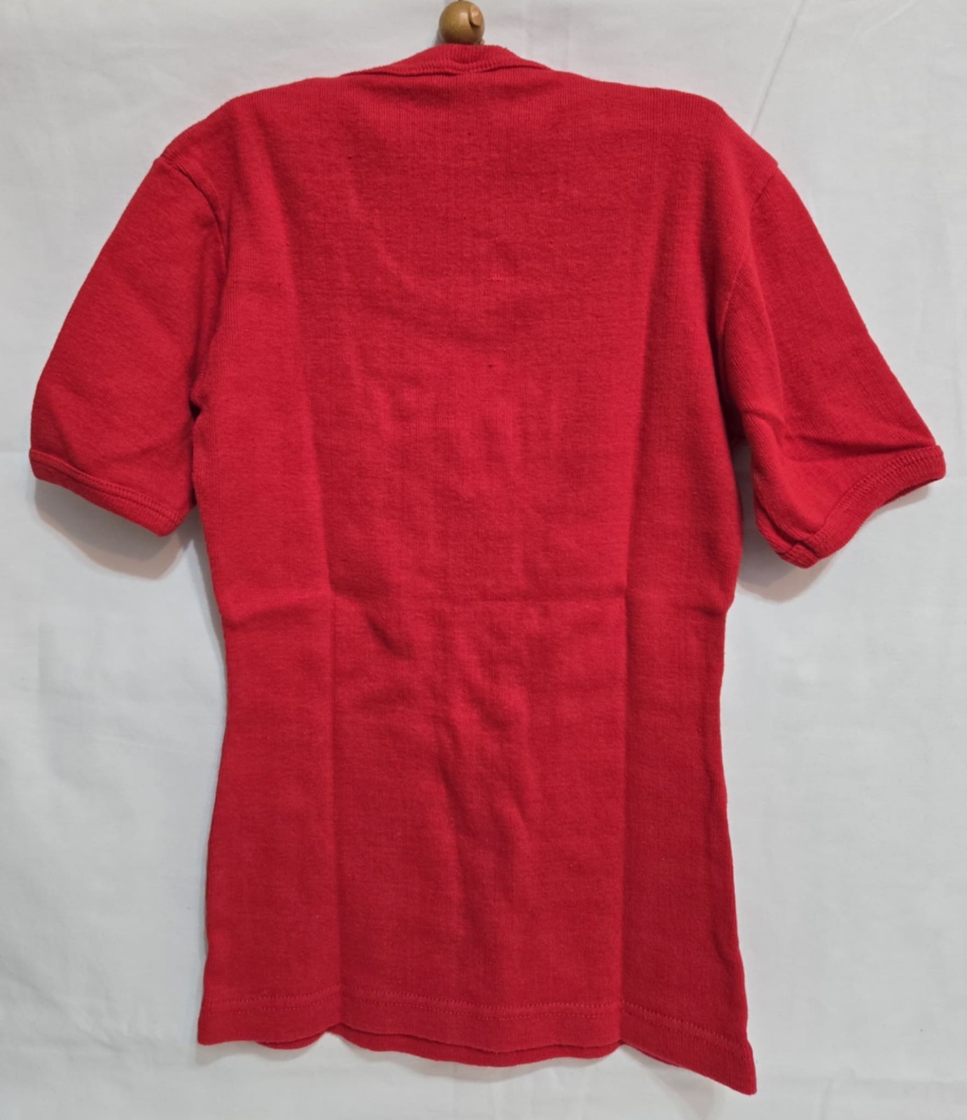 Vintage Pascale de Montcostel Embroidered Crest Red Knit Top Made in France 100%
