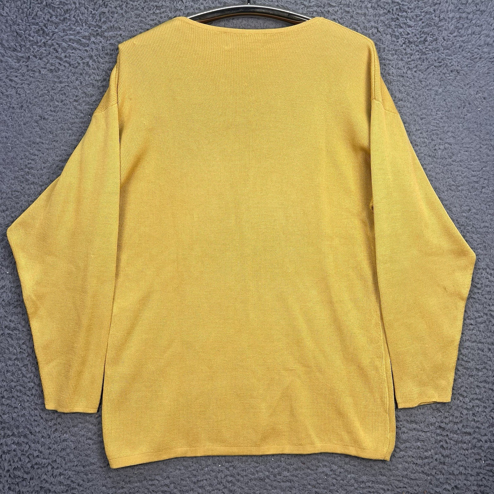 VTG Belford 100% Silk Top Medium Yellow 3/4 Sleeve Quiet Luxury Nautical Beach
