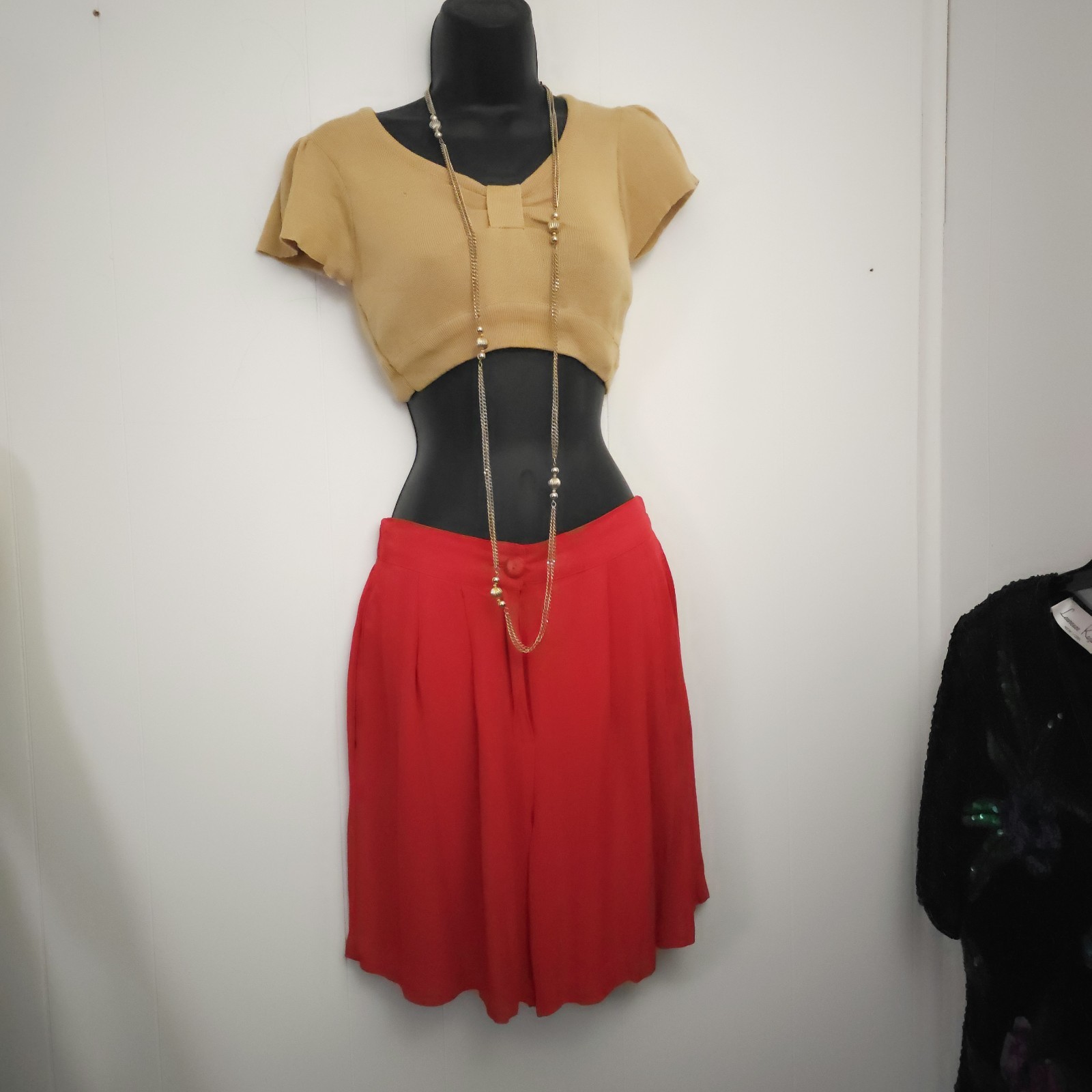 Vtg Bobbie Brooks 70s Knit Crop Top Distressed Festival Boho Sm Tan Beige As Is