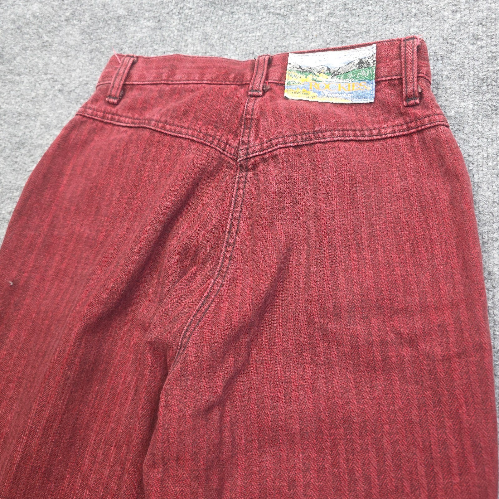 Vintage Rocky Mountain Rockies Pants Women’s 3 / 26 Red Stripe High Rise Flap