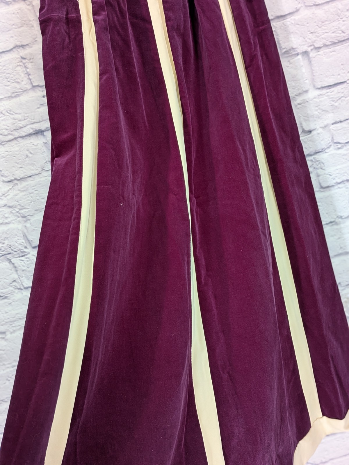 COLOR WOW😍Chessa Davis Vntg 70s Velvet Full Maxi Skirt Lace Lined Boho Made USA