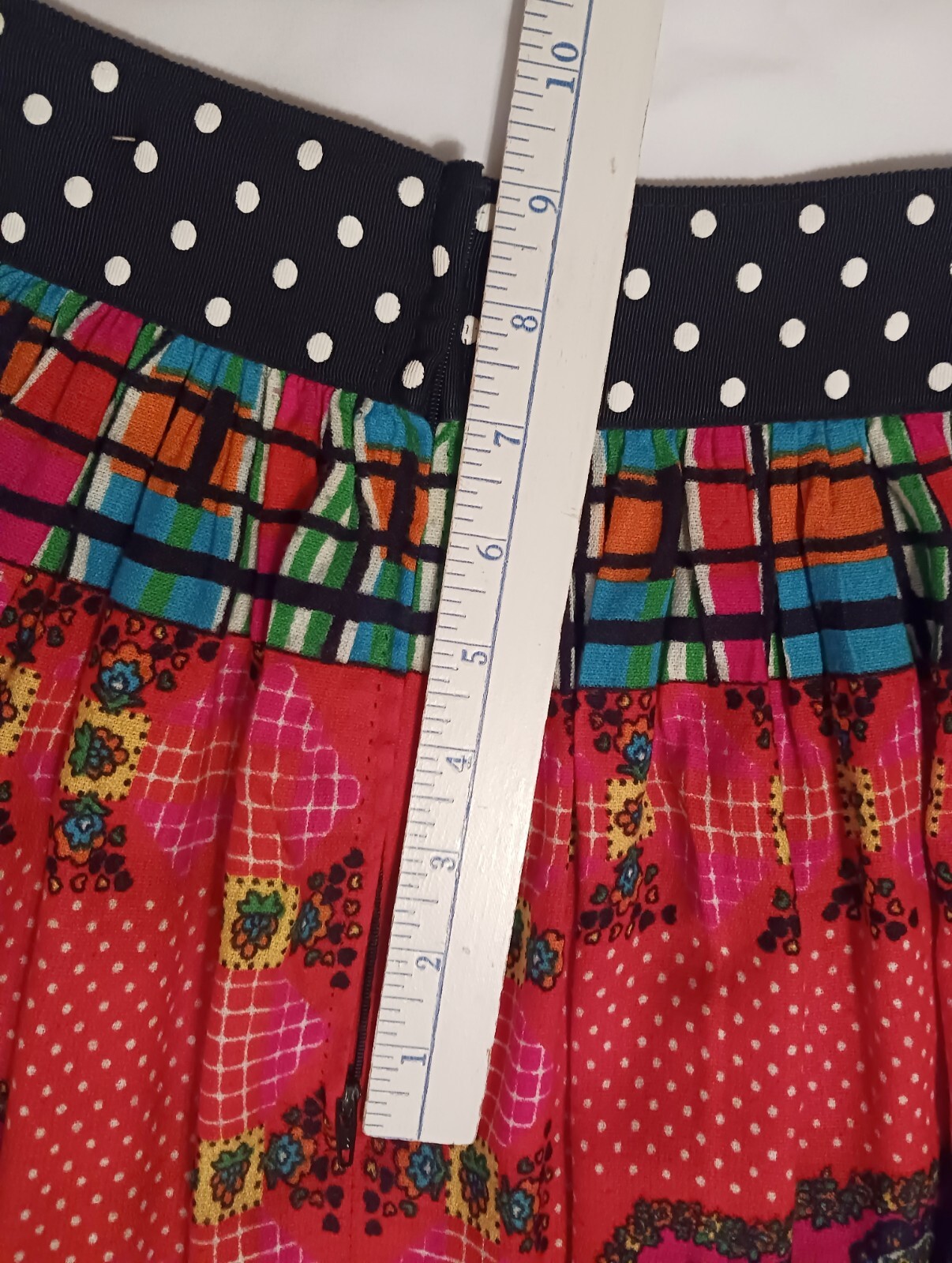 BoHo Hippie 1970s Maxi Skirt Hot Pink Psychedelic Festival Wear MEASUREMENTS
