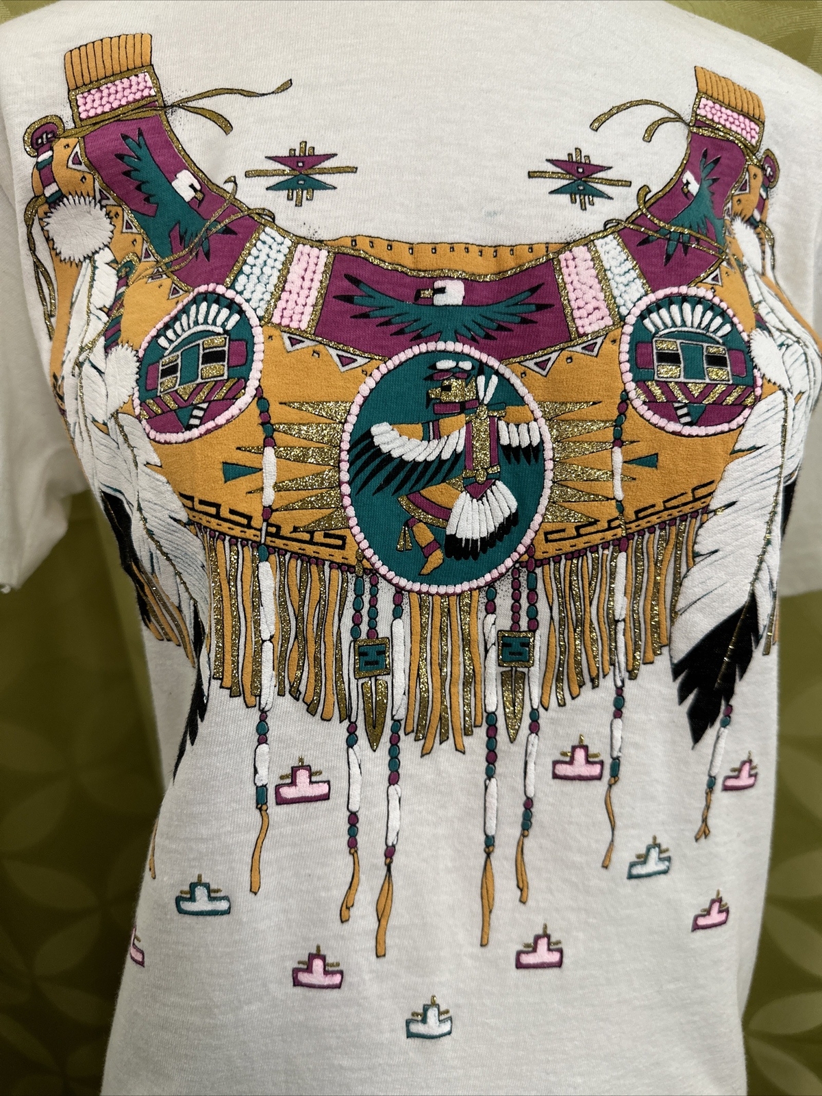 S Vintage DIAMOND DUST USA Single Stitch T-Shirt NATIVE AMERICAN First Nations