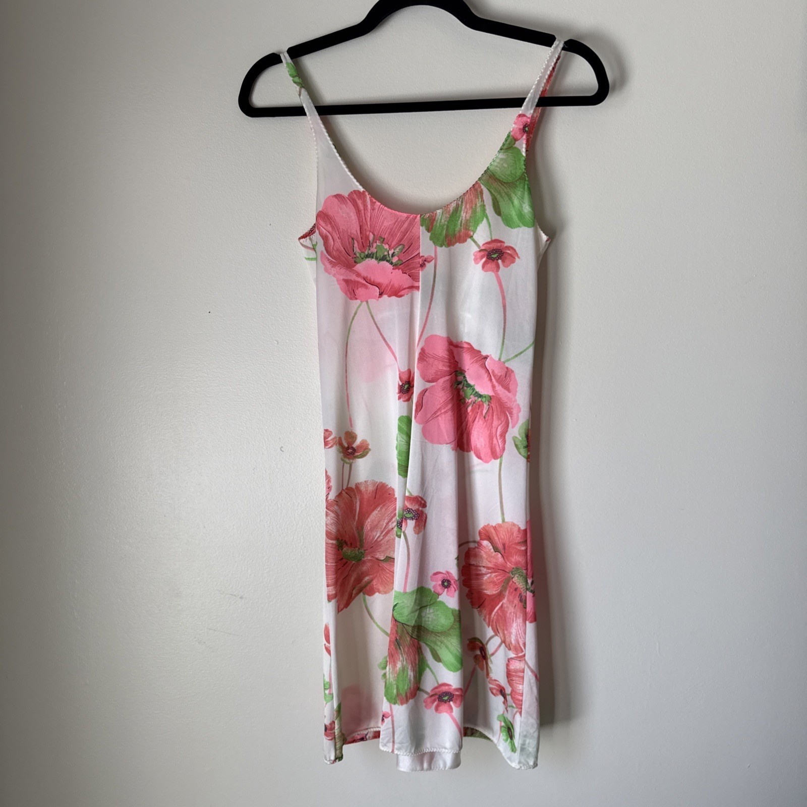 Vintage Lorraine Floral Slip Dress Babydoll Nightie Sexy Retro Silky Size S Y2K