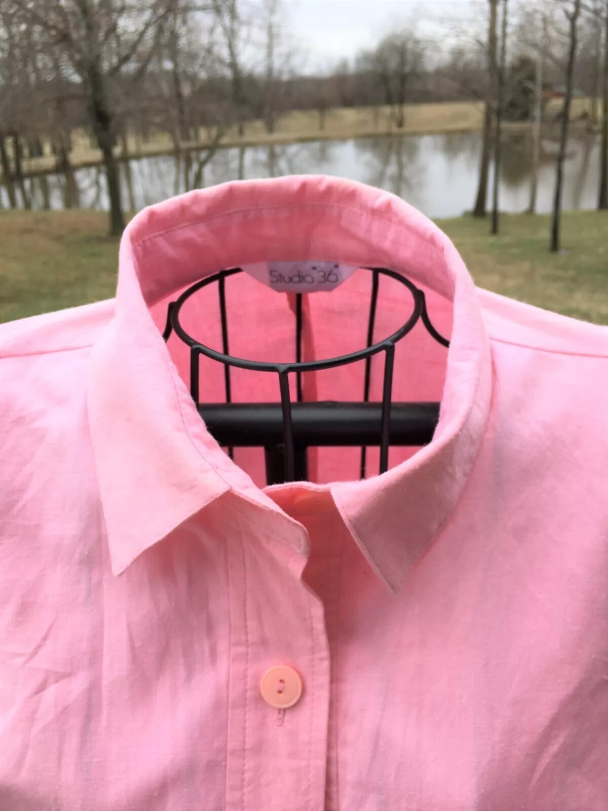 1960s Vintage Shirt Dress Rockabilly Swing Shirtwaist Pink Size 12 NWT
