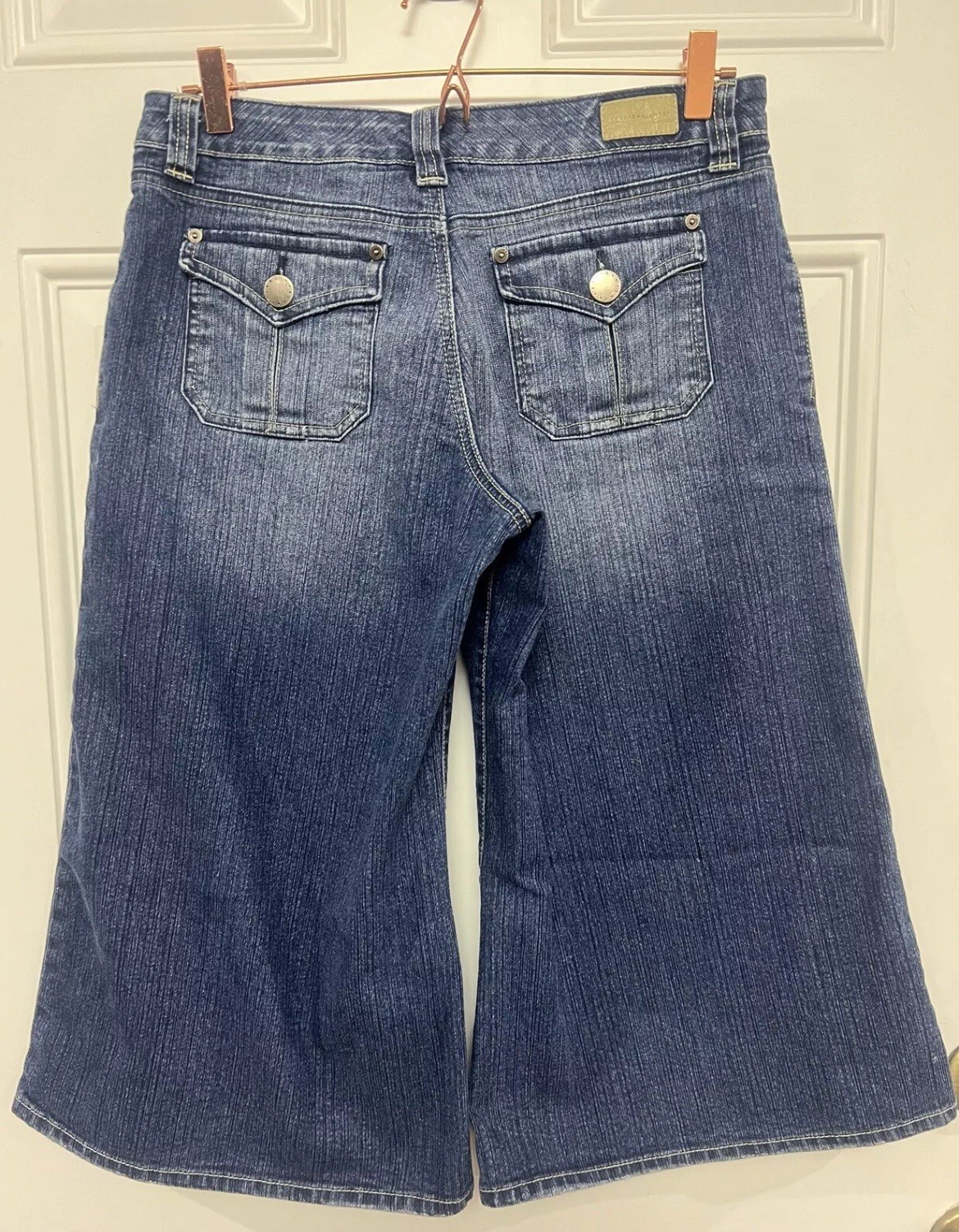 Vintage Sergio Valente Jeans Womans Extra Wide Leg Capri Gaucho Boho Chic Size8