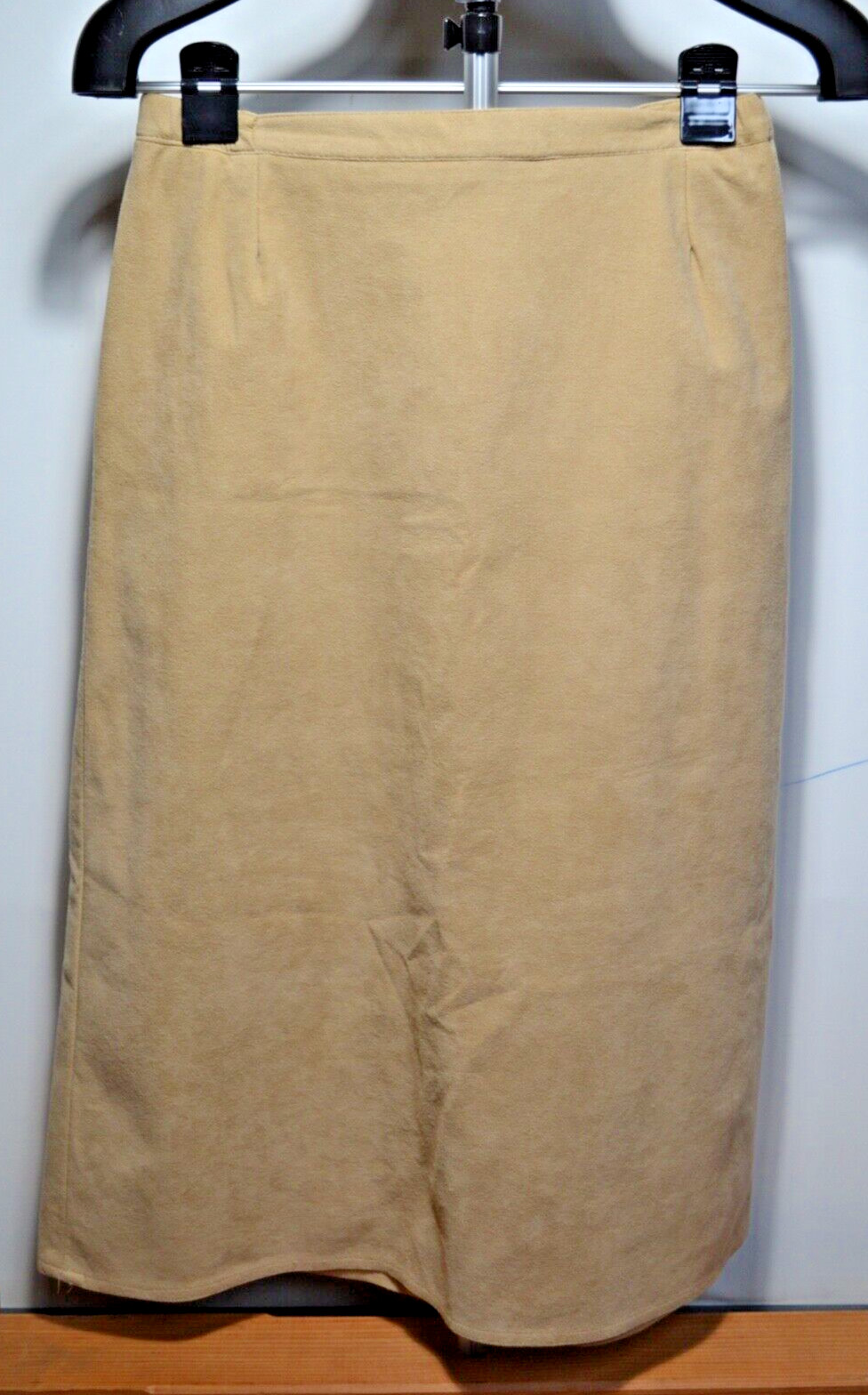Vintage Count Romi Ultra Suede Camel Colored Midi Skirt Size 10 USA