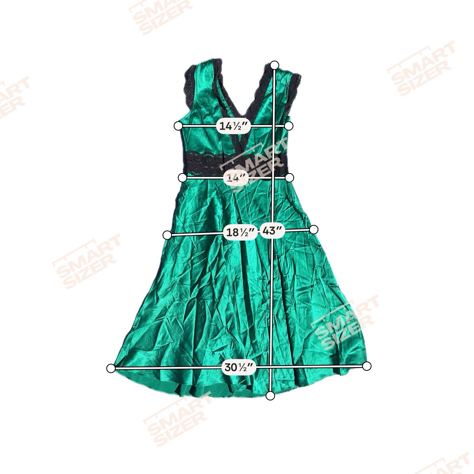 VTG Searle Silk Cap Sleeve Slip Dress V Neck Lace Emerald Green Black 90s Y2K