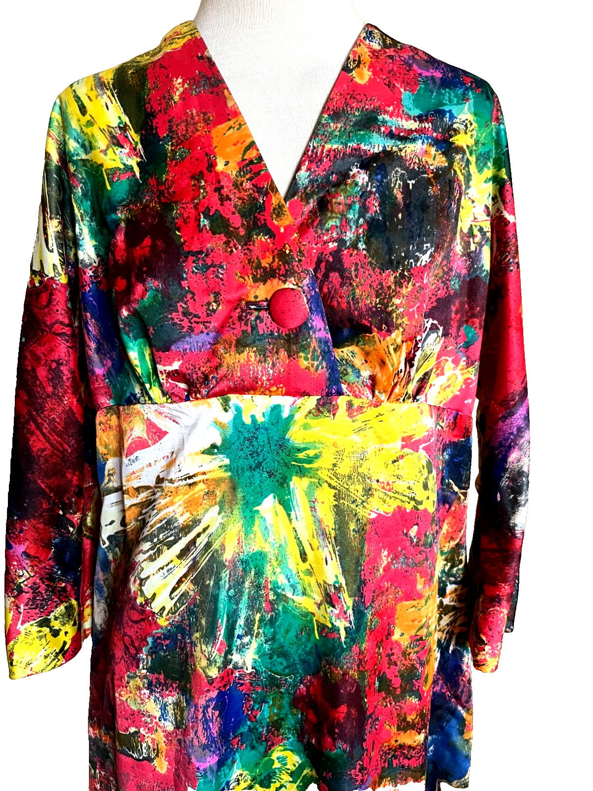 Tori Richard Honolulu Hawaiian Dress Vintage Maxi Hong Kong Colorful Size M/L
