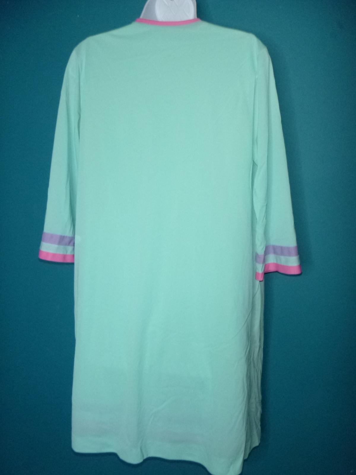 Vtg 60s Gossard Artemis Peignoir Set Nightie & Robe Aqua Pink Lilac Sz S