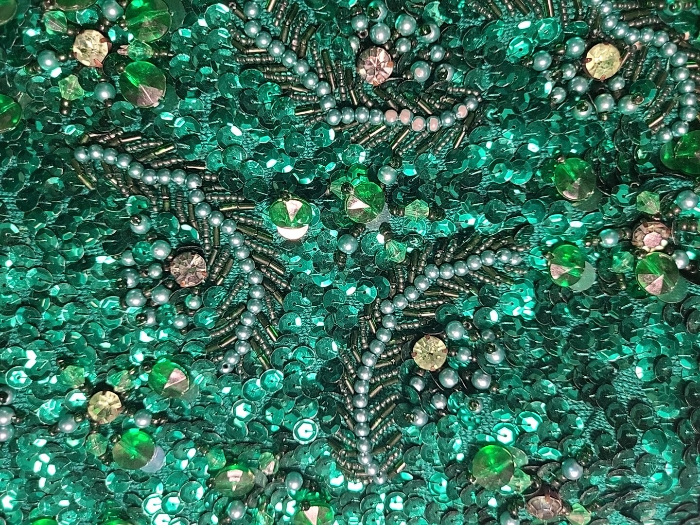 Vtg VALENTINA Ladies Wool Beaded & Sequined Butterfly Couture Vest M Green