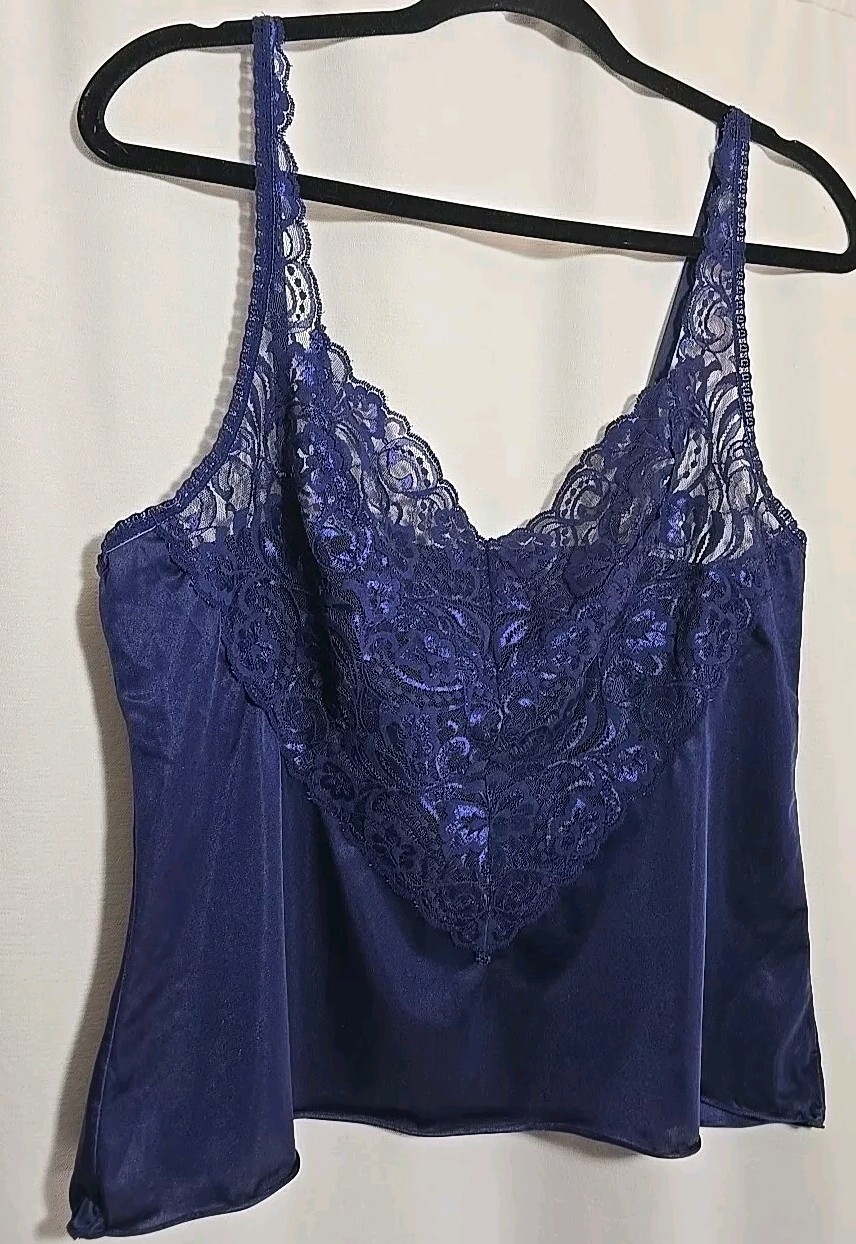 36 Camisole Cami Vanity Fair Blue Lace Vanity Fair Silky Soft Nylon 36