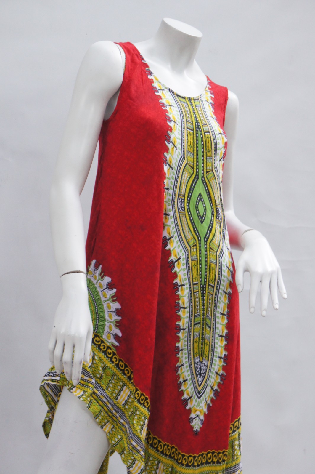 Vintage Indian Rayon Dress Boho Hippie Patio Dress