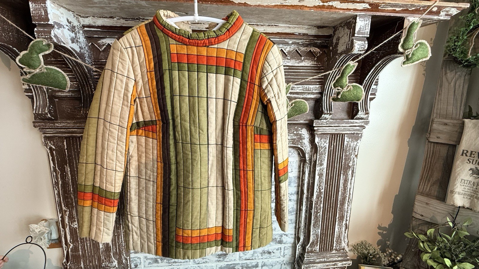 Jack Winter Quilted Stripe tunic MOD S/M? 60s 70s Vintage Bold