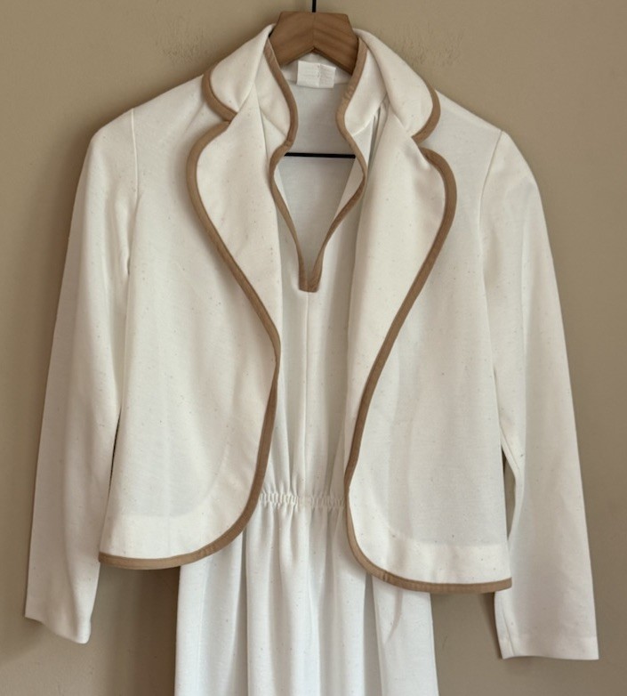 Suit Dress Vintage Jacket Set 70s 80s Womens Size 8 10 Medium Dary Sue