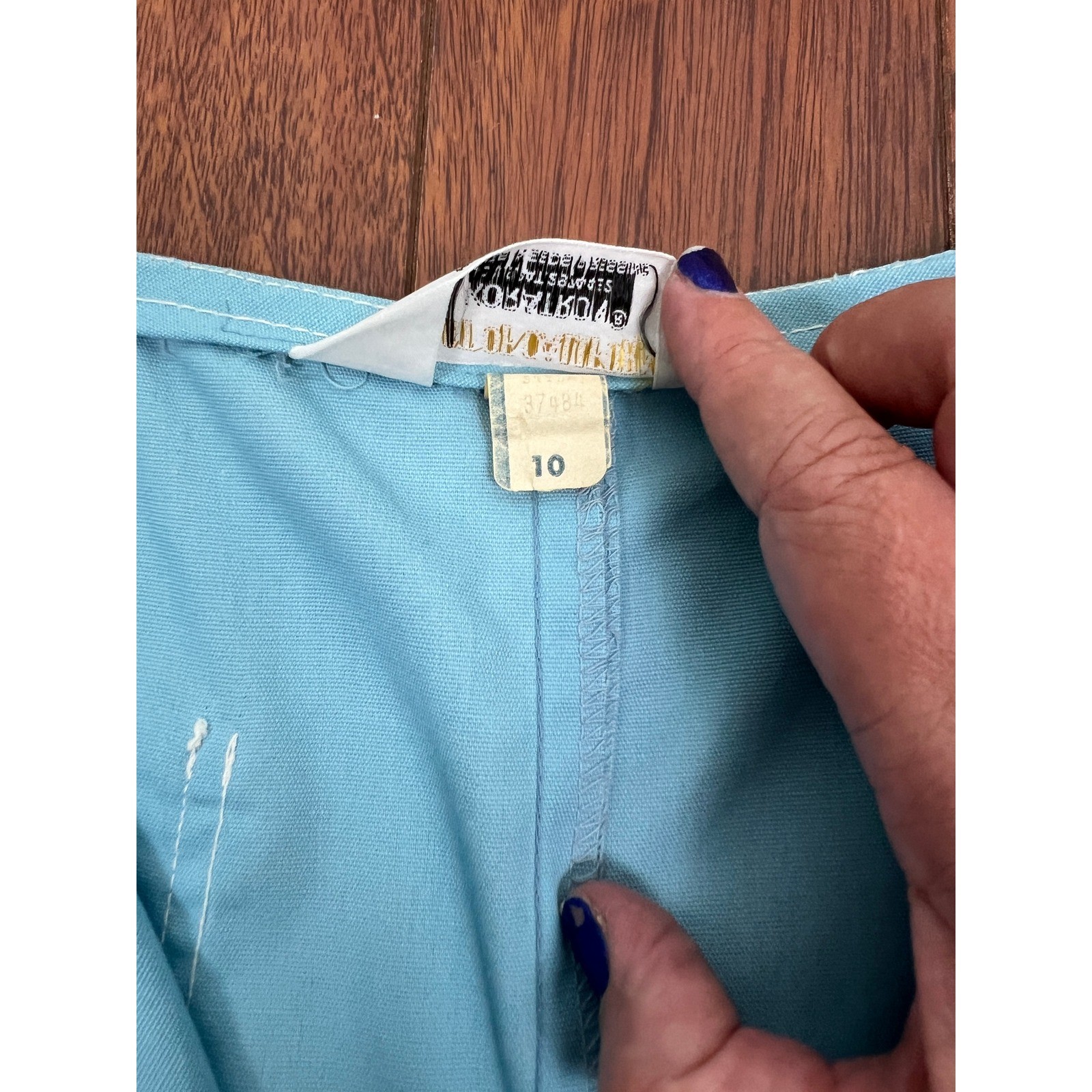 Vintage 70s Blue Wrap Skort Tennis Golf Mod A-Line Scooter Skirt XS 0/2