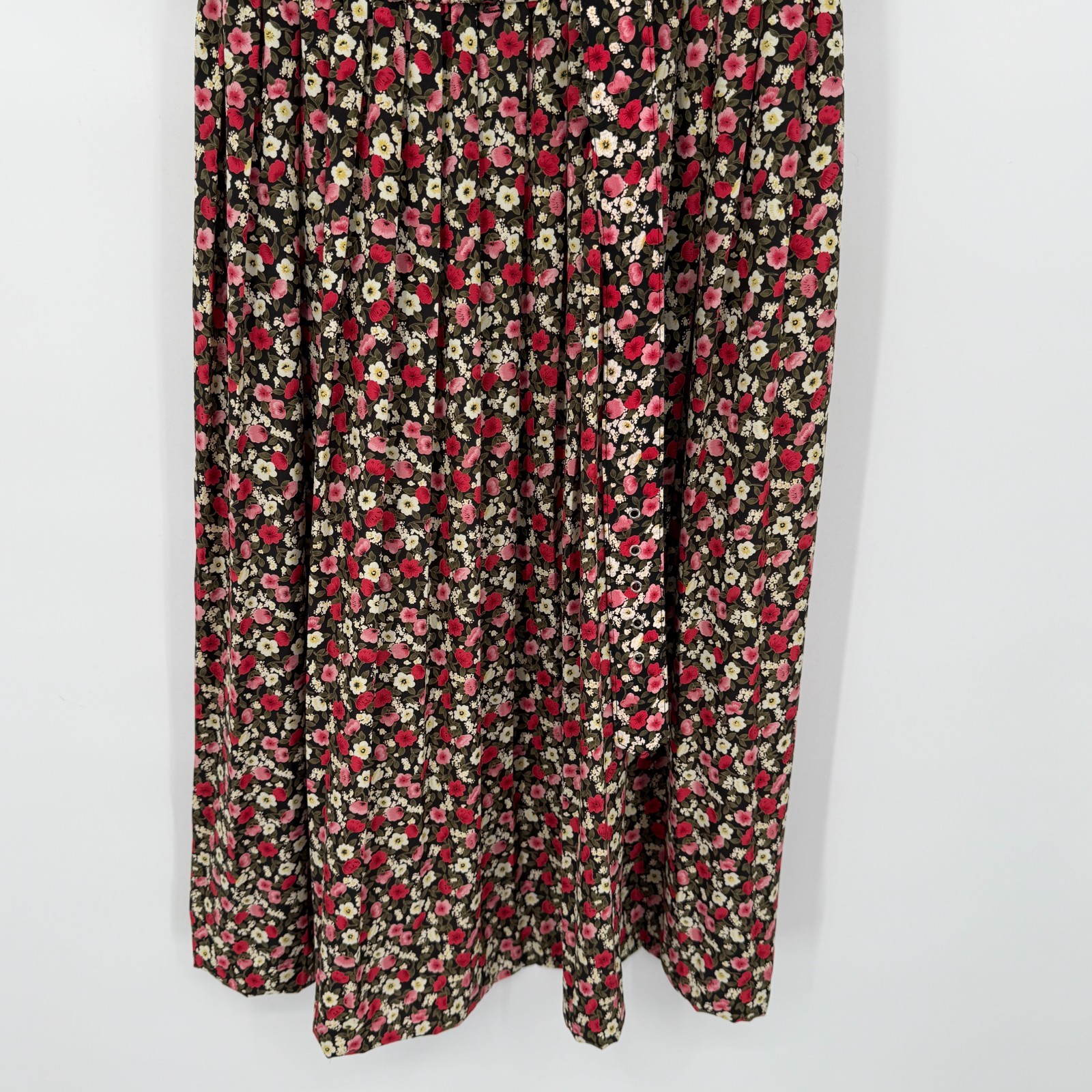 VTG Leslie Fay Midi Dresses Womens 8 Prairie Cottagecore Lace Collar Midi Belted