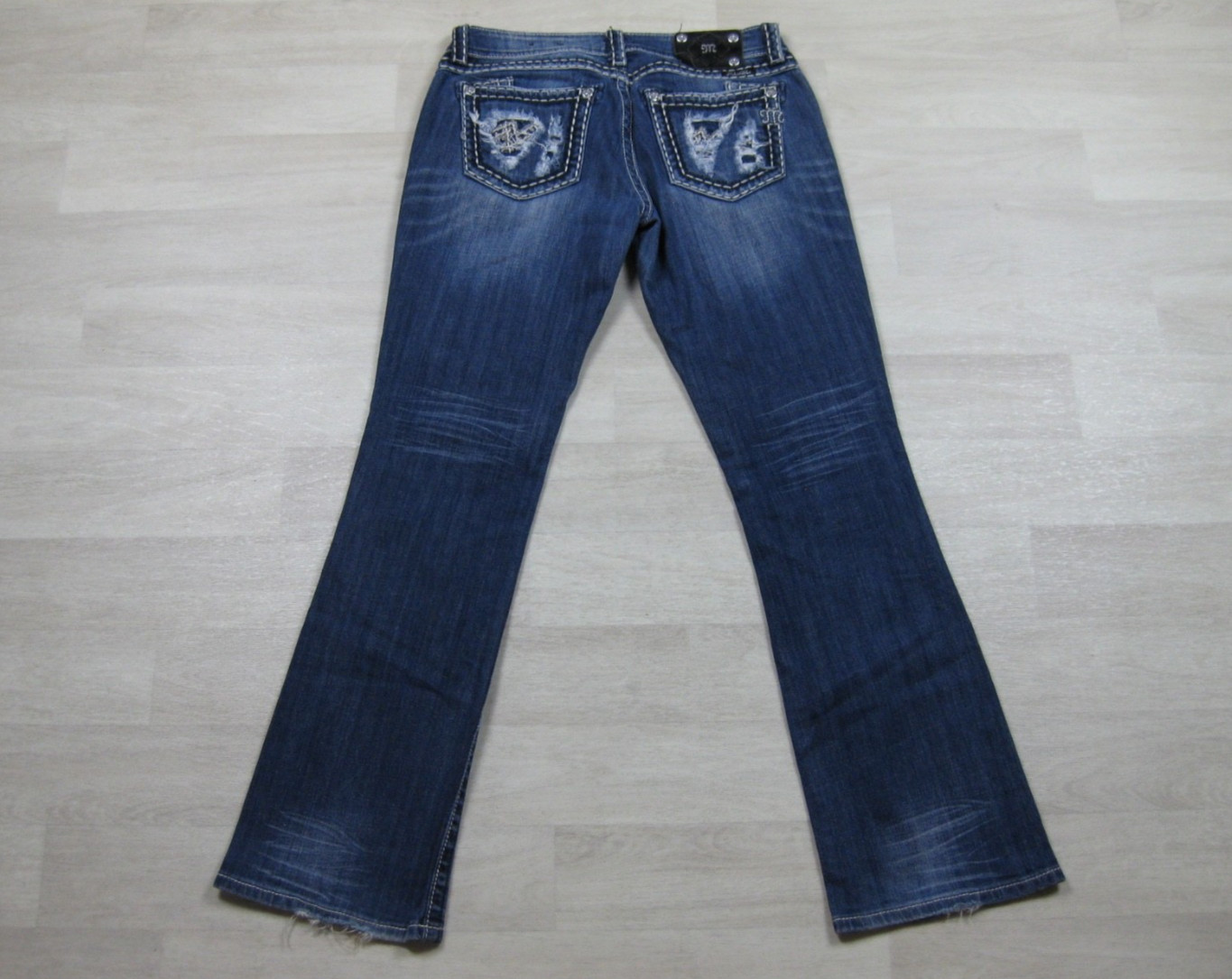 Y2K Miss Me Jeans Women’s (29) Low Rise Bootcut Biker Core #JE5152B14L McBling