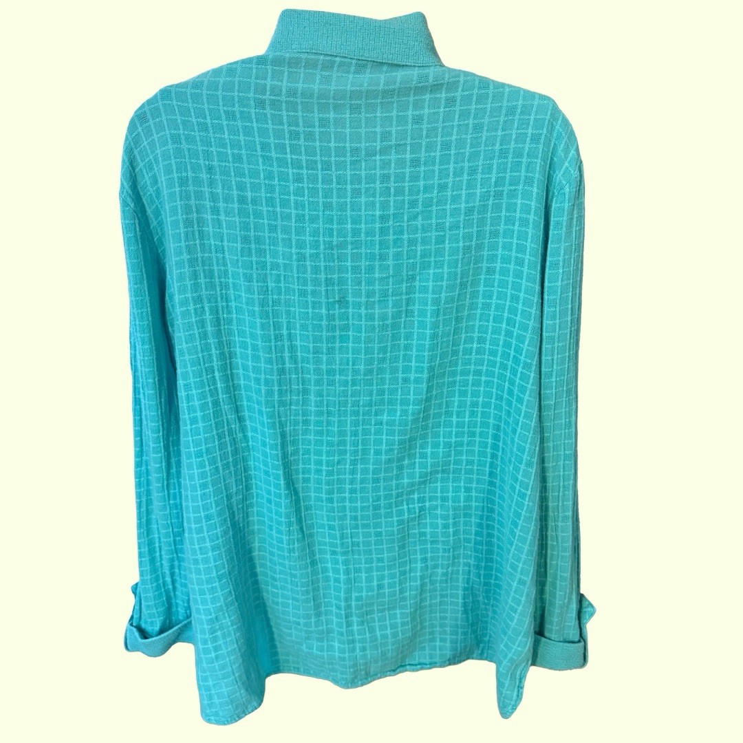 Vintage 80s Mark Fore & Strike Two Piece Teal Tank Top & Button Up Set Size L