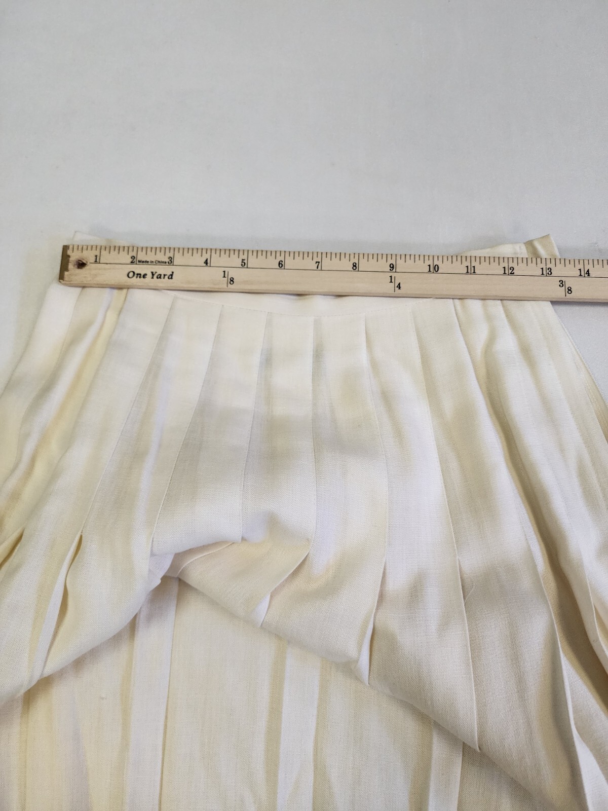 Galleria Sport Vintage Petite 8P Rayon Linen Pleated Side Zip Midi Geek Granny
