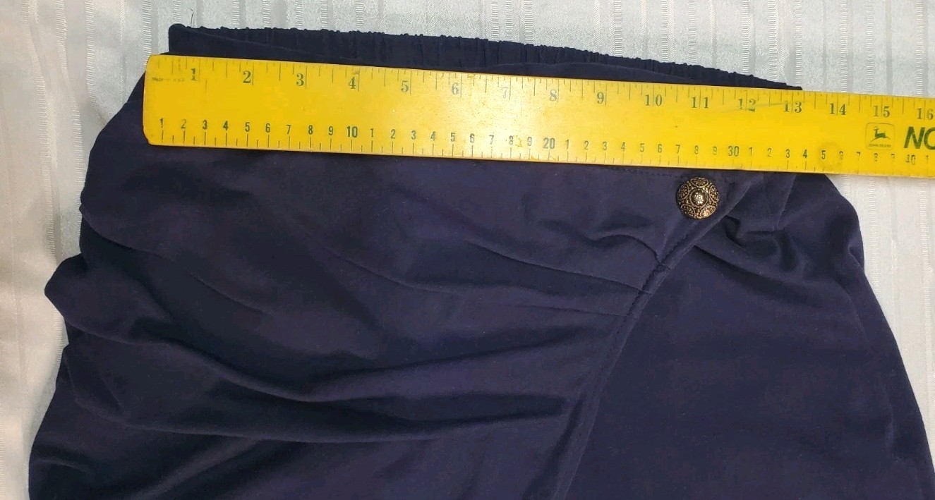 Vtg 80’s Fantaseas Collection Pants Juniors Size L Harem Ruched Flap Pants Navy