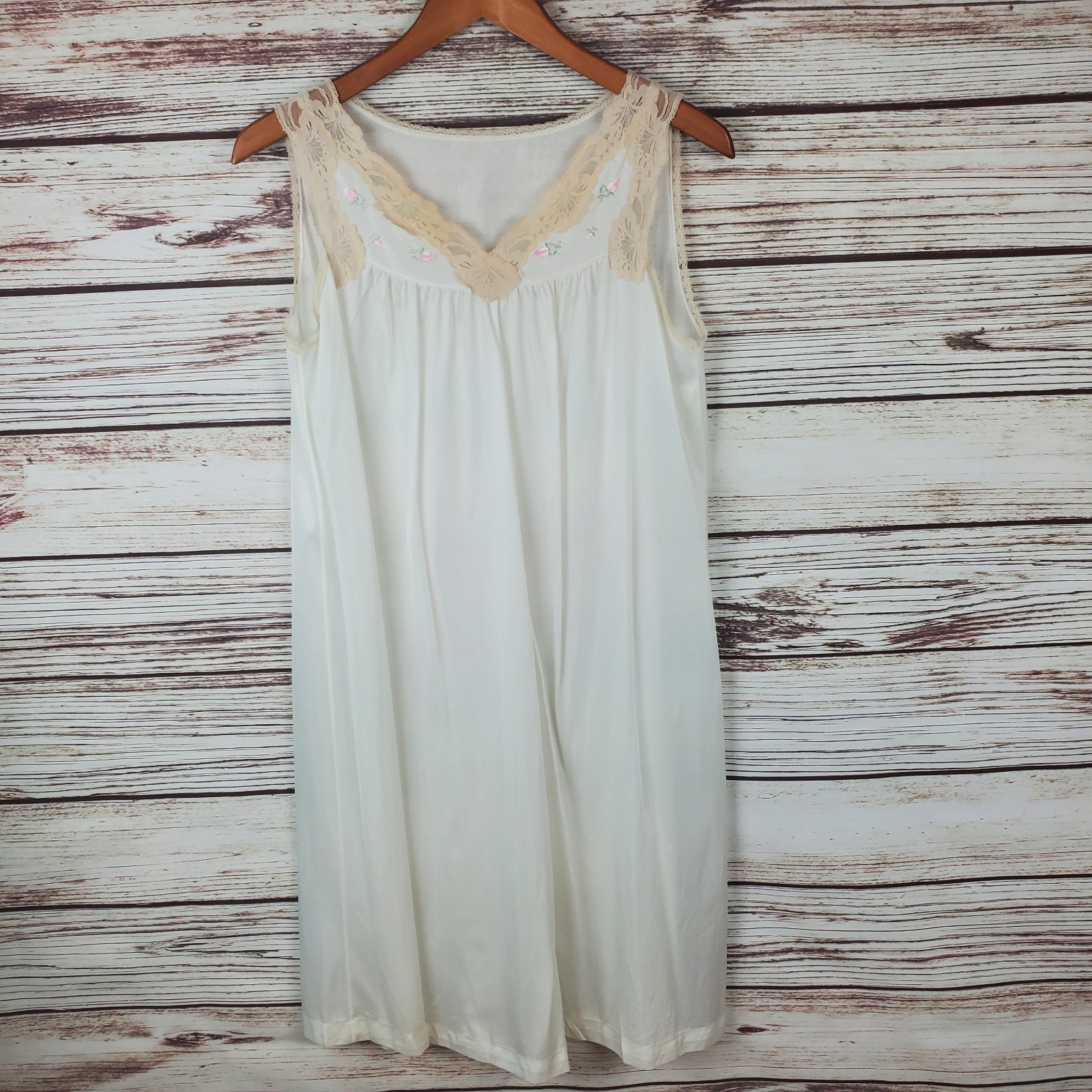 Jcpenny Womens Medium Vintage Nylon Semi Sheer Nightgown Gown