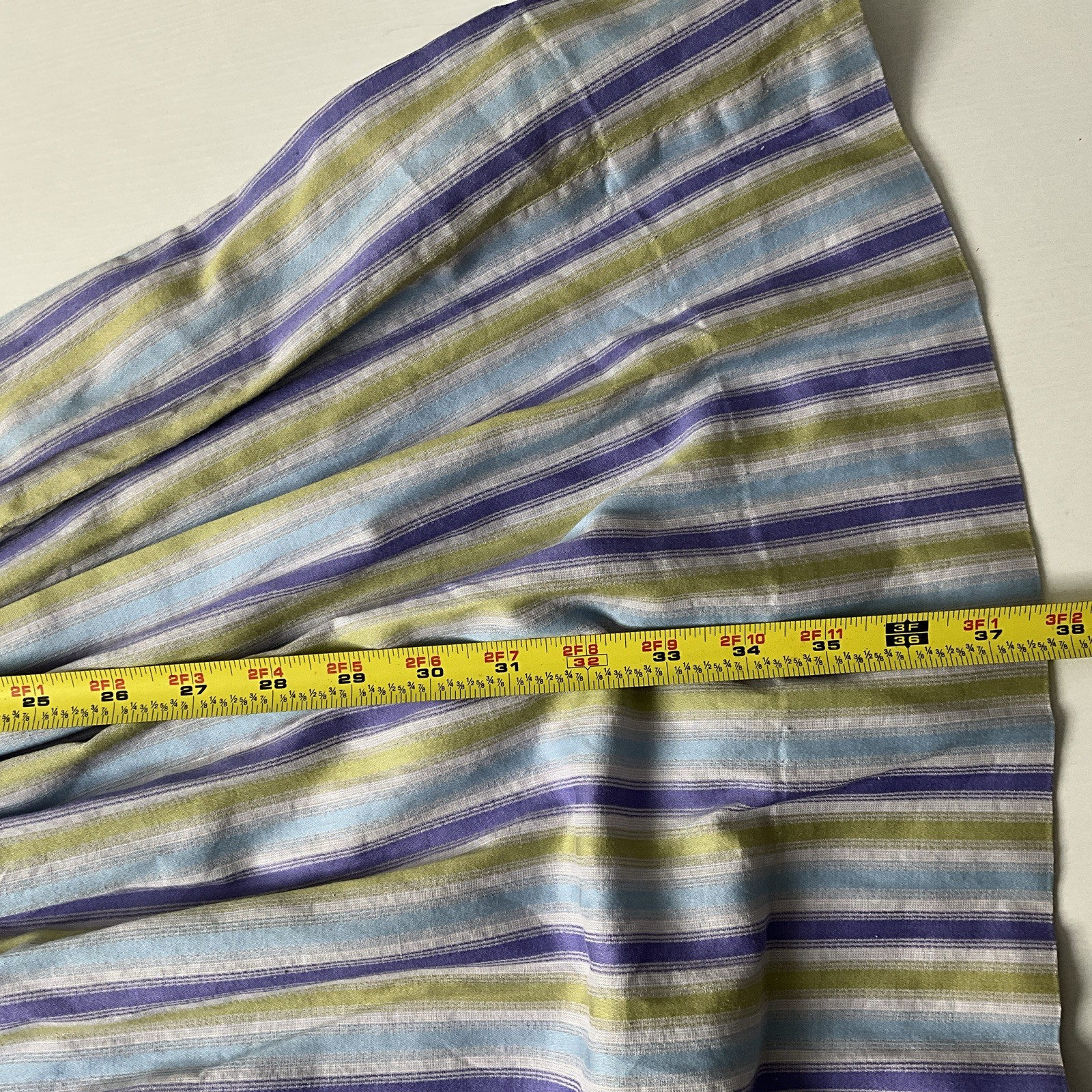 1950s Pat Perkins Vintage Sun Dress 100% Cotton Striped Button Up Belted XS/S