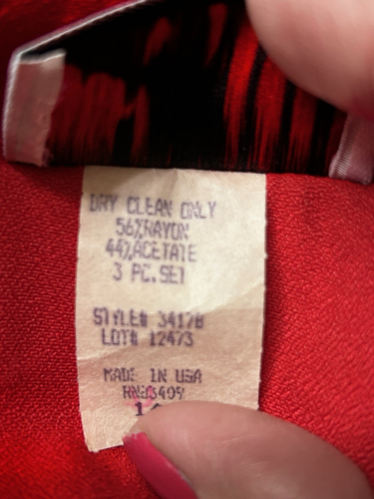 Dani Michaels Size 14 Red Double Breasted Pinstripe Blazer & Skirt Vintage 80s