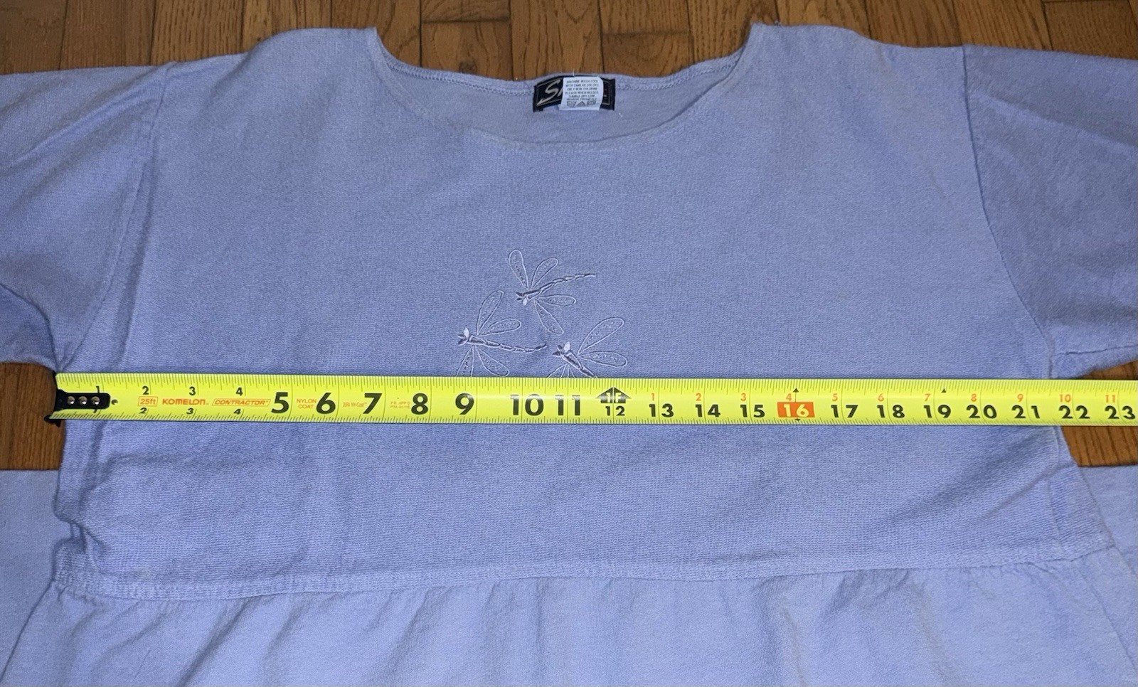 Women’s XL Vintage SK Sport Dress-Dragonfly-Blue-made In USA 100% Cotton