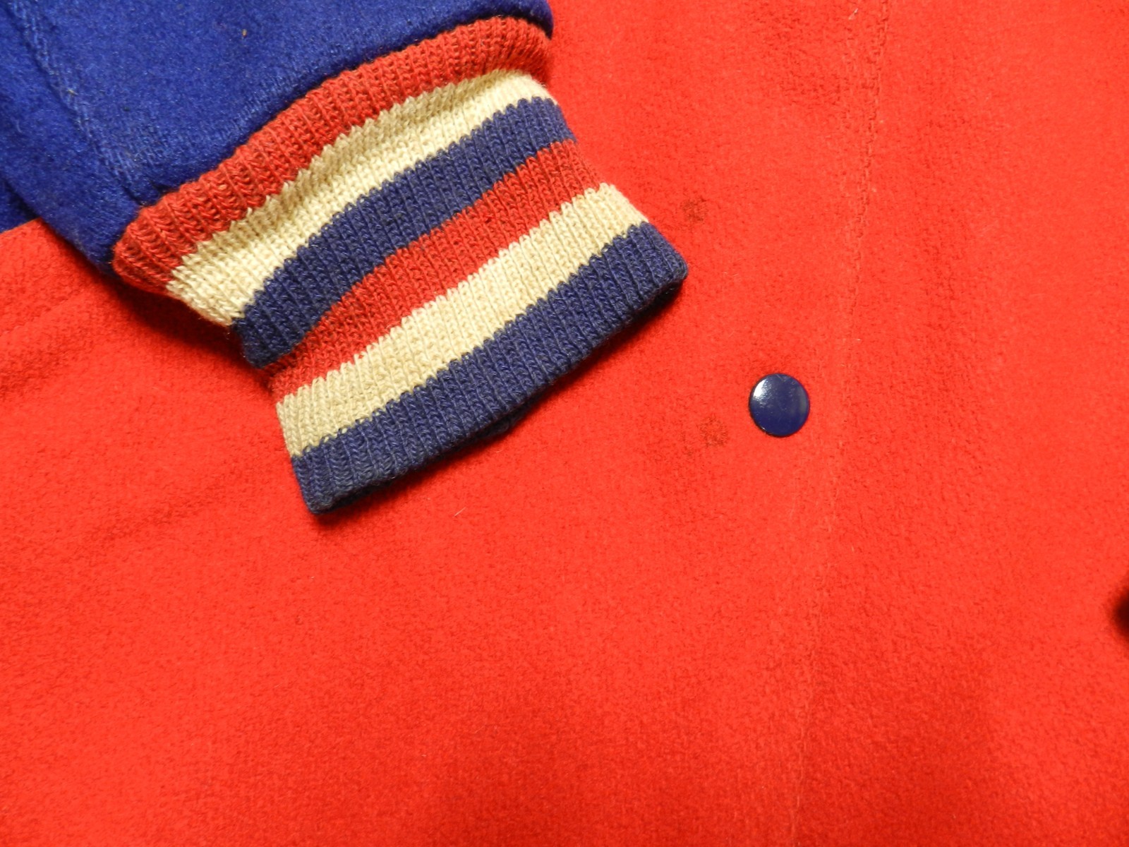 Vintage 1966 High School Letterman’s Jacket Red & Blue Wool Ladies Size 16