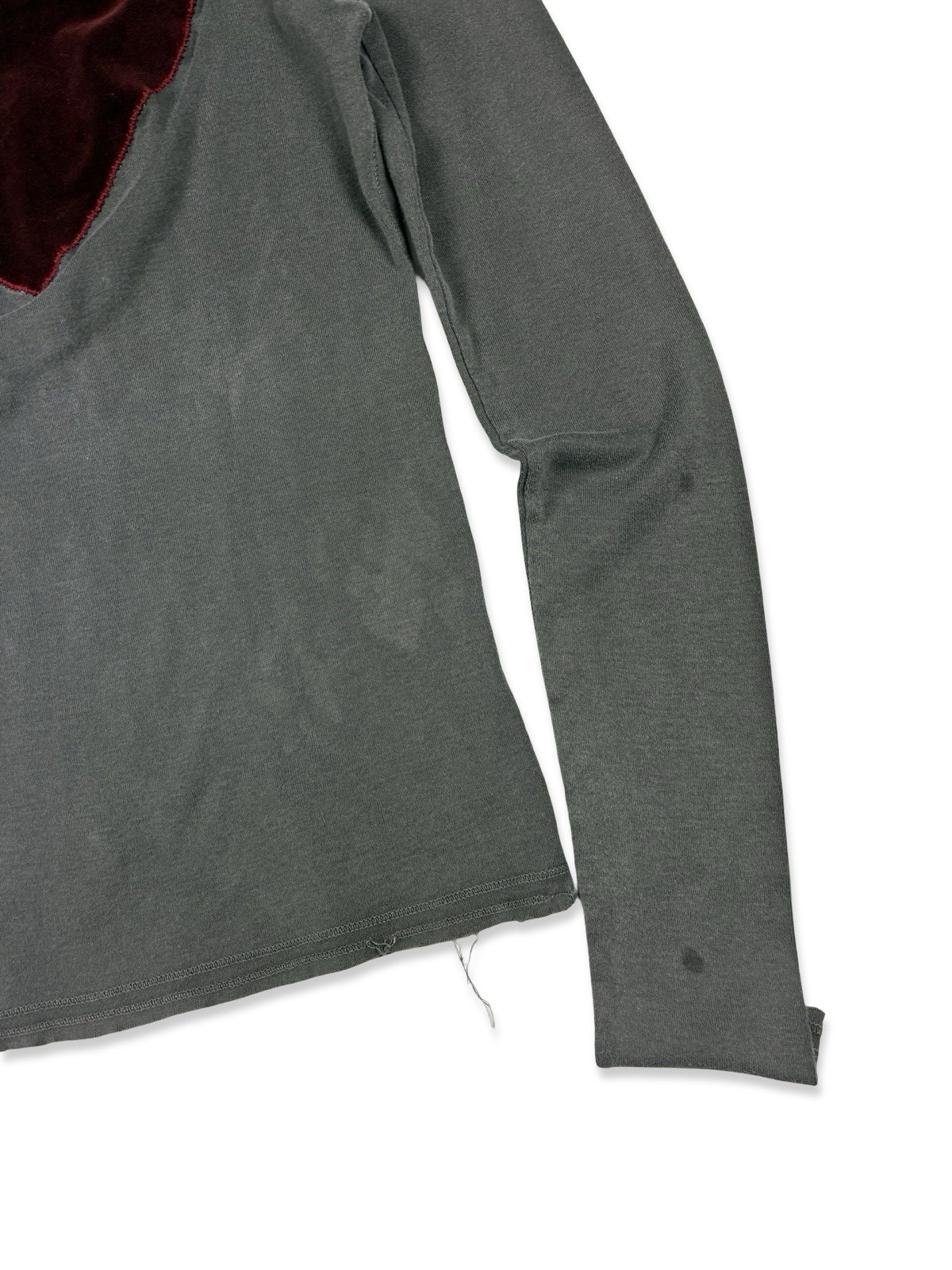 Lucky Brand Women’s VTG Y2K Love Long Sleeve Shirt Stained Thrashed Burnout S